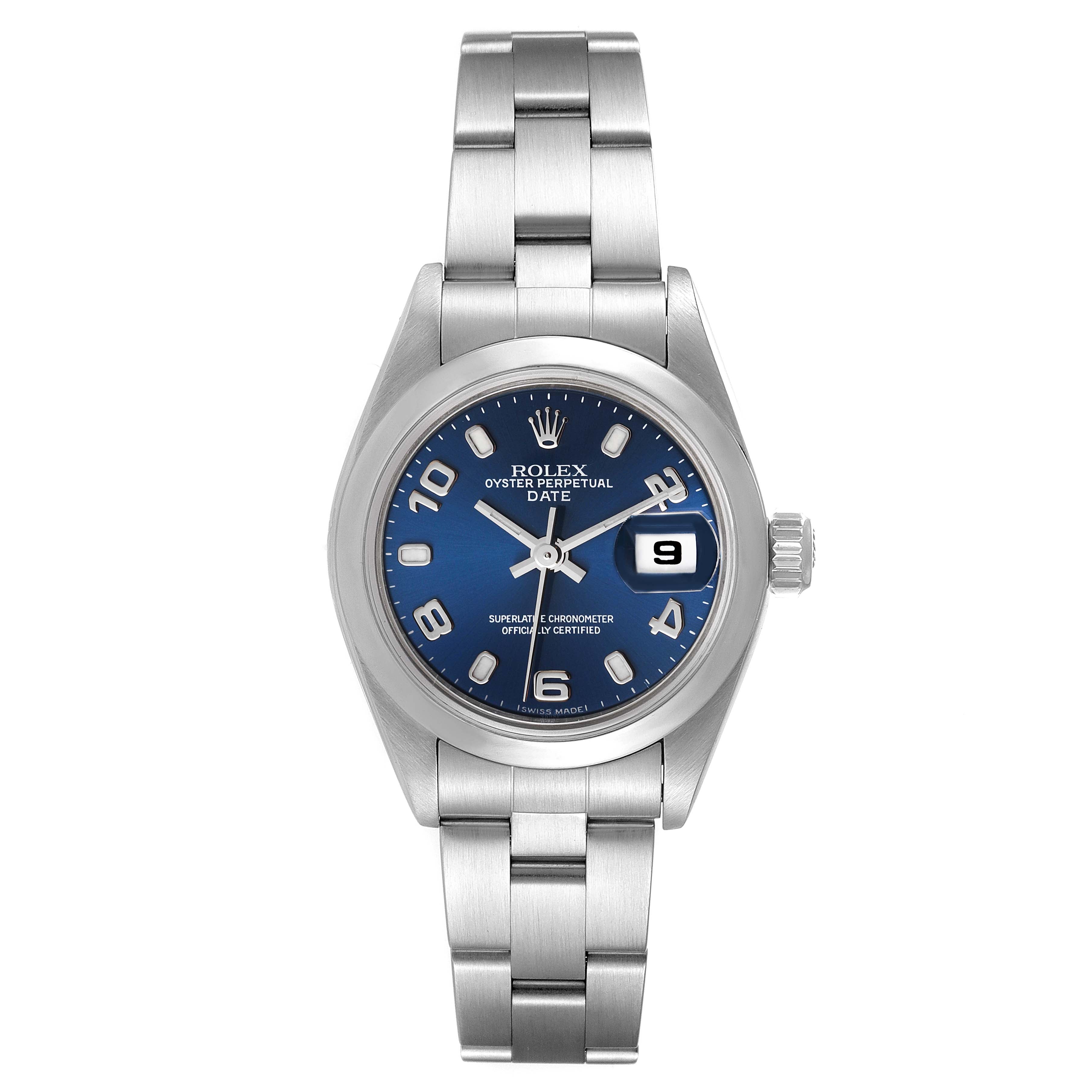 Rolex Date 26 Blue Dial Oyster Bracelet Steel Ladies Watch 79160