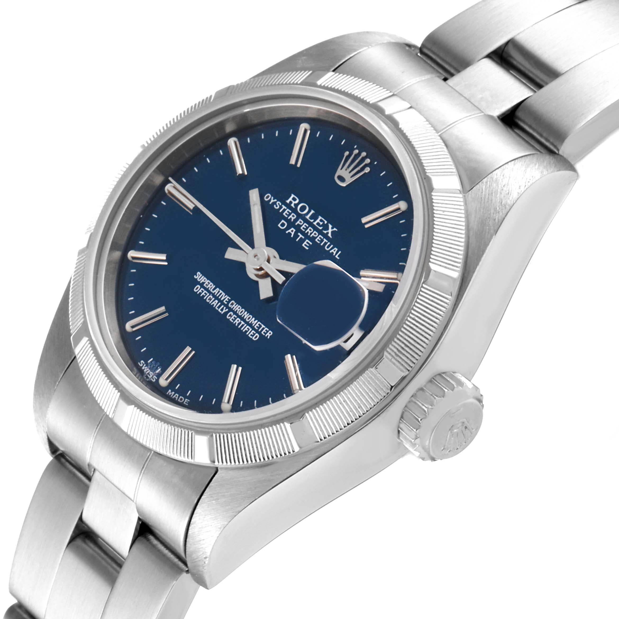 Rolex Date 26 Blue Dial Stainless Steel Ladies Watch 79190