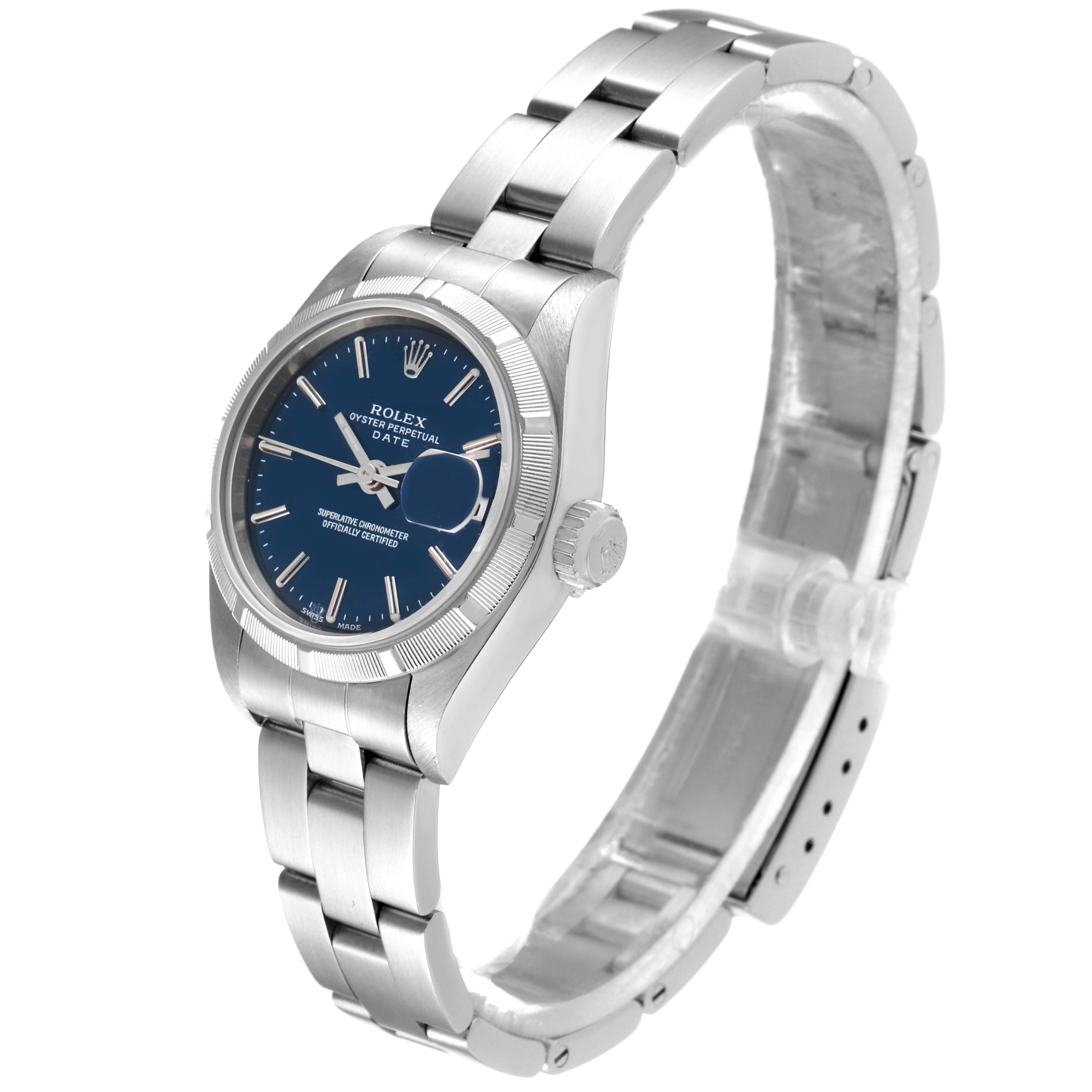 Rolex Date 26 Blue Dial Stainless Steel Ladies Watch 79190