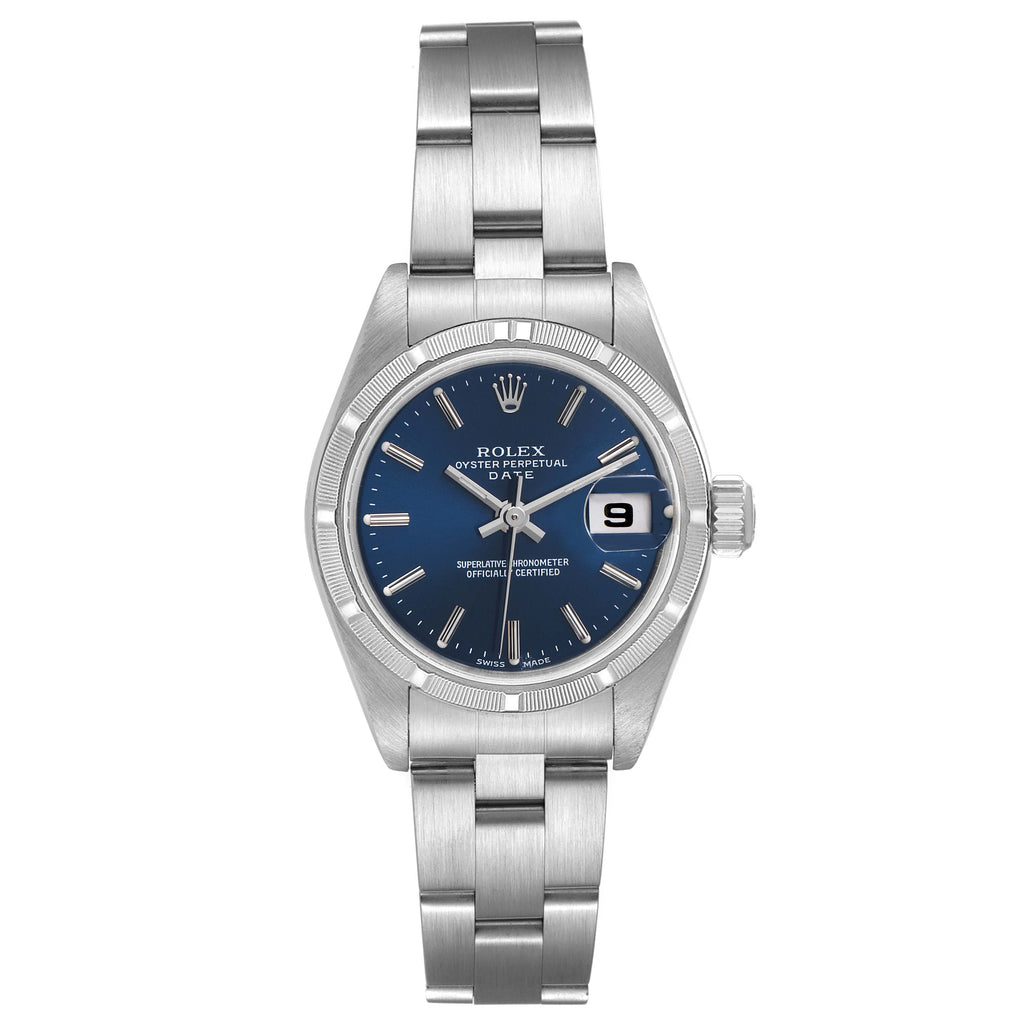 Rolex Date 26 Blue Dial Stainless Steel Ladies Watch 79190