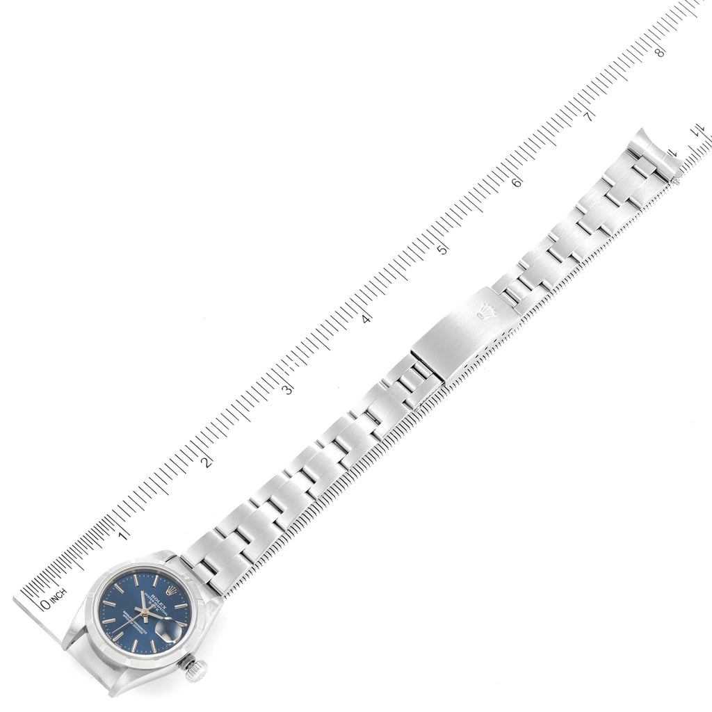 Rolex Date 26 Blue Dial Stainless Steel Ladies Watch 79190