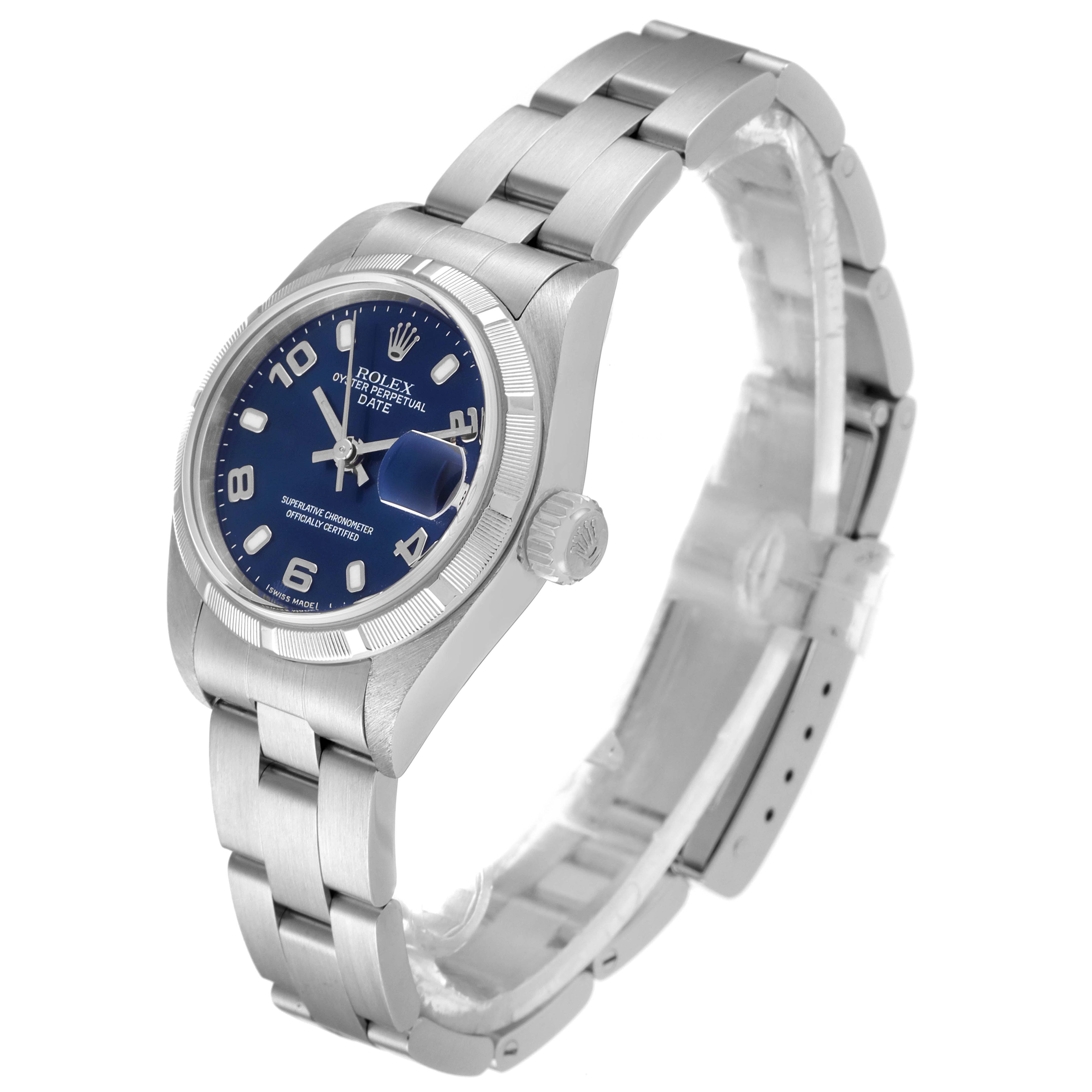 Rolex Date 26 Stainless Steel Blue Dial Ladies Watch 79190