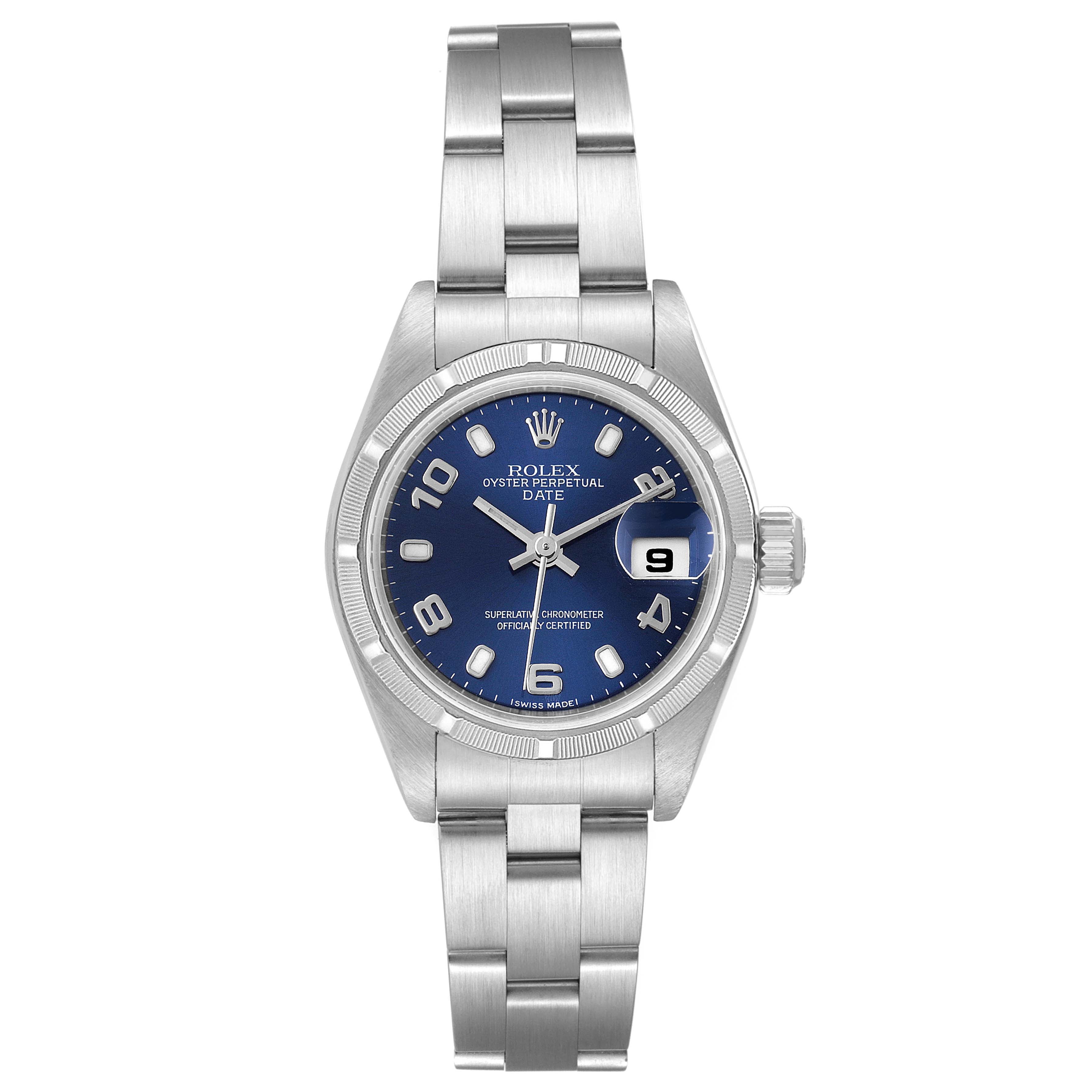 Rolex Date 26 Stainless Steel Blue Dial Ladies Watch 79190