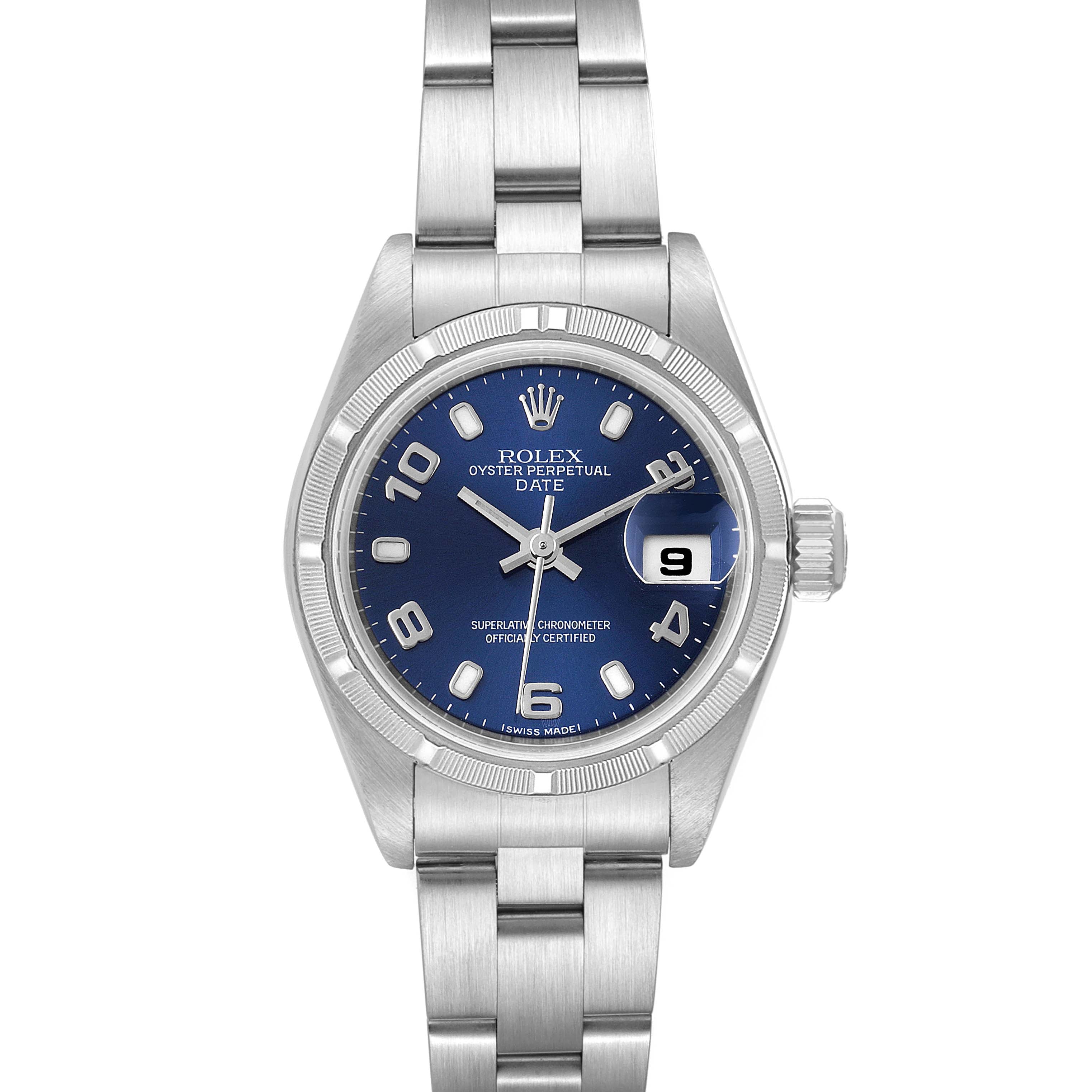 Rolex Date 26 Stainless Steel Blue Dial Ladies Watch 79190