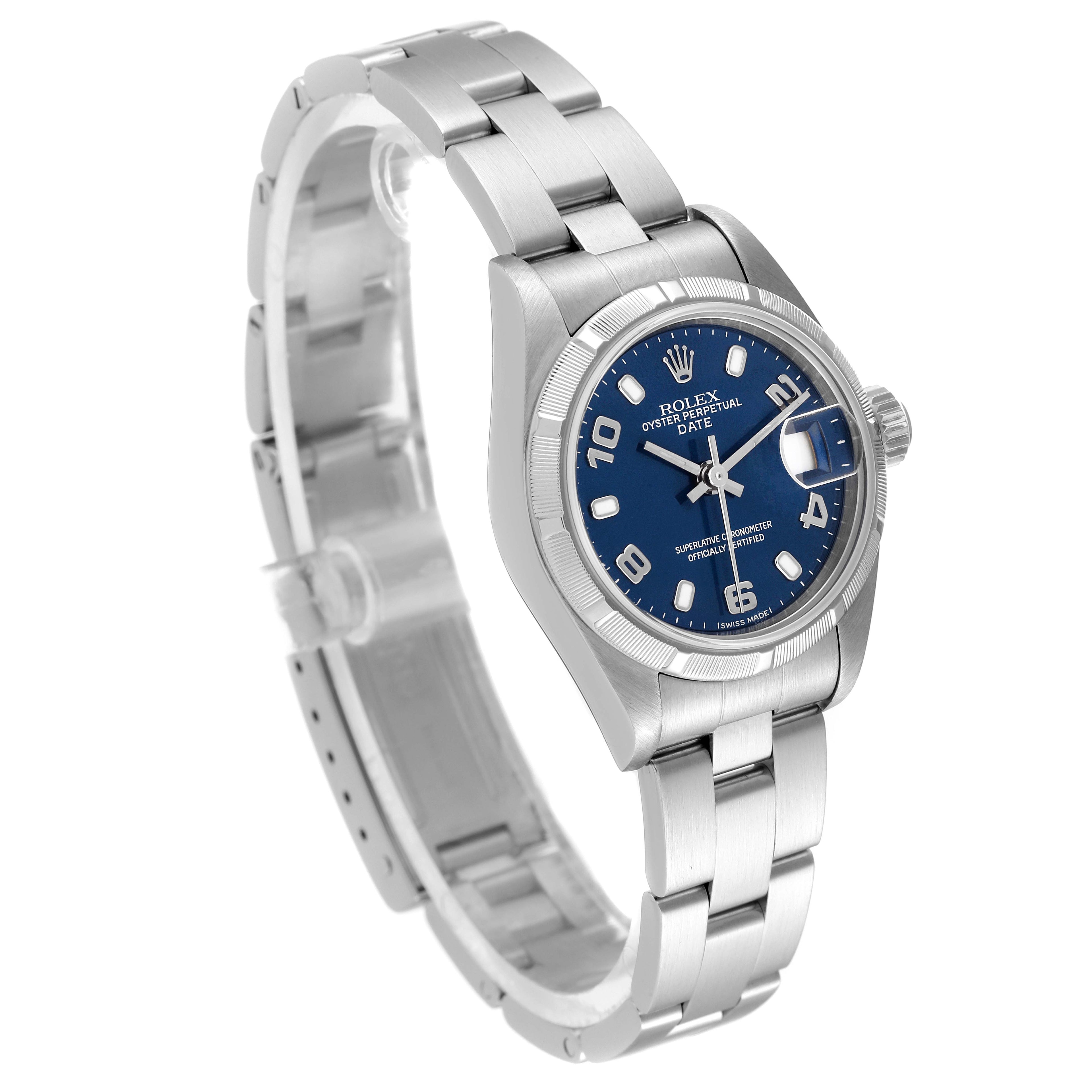 Rolex Date Blue Dial Oyster Bracelet Steel Ladies Watch 79190