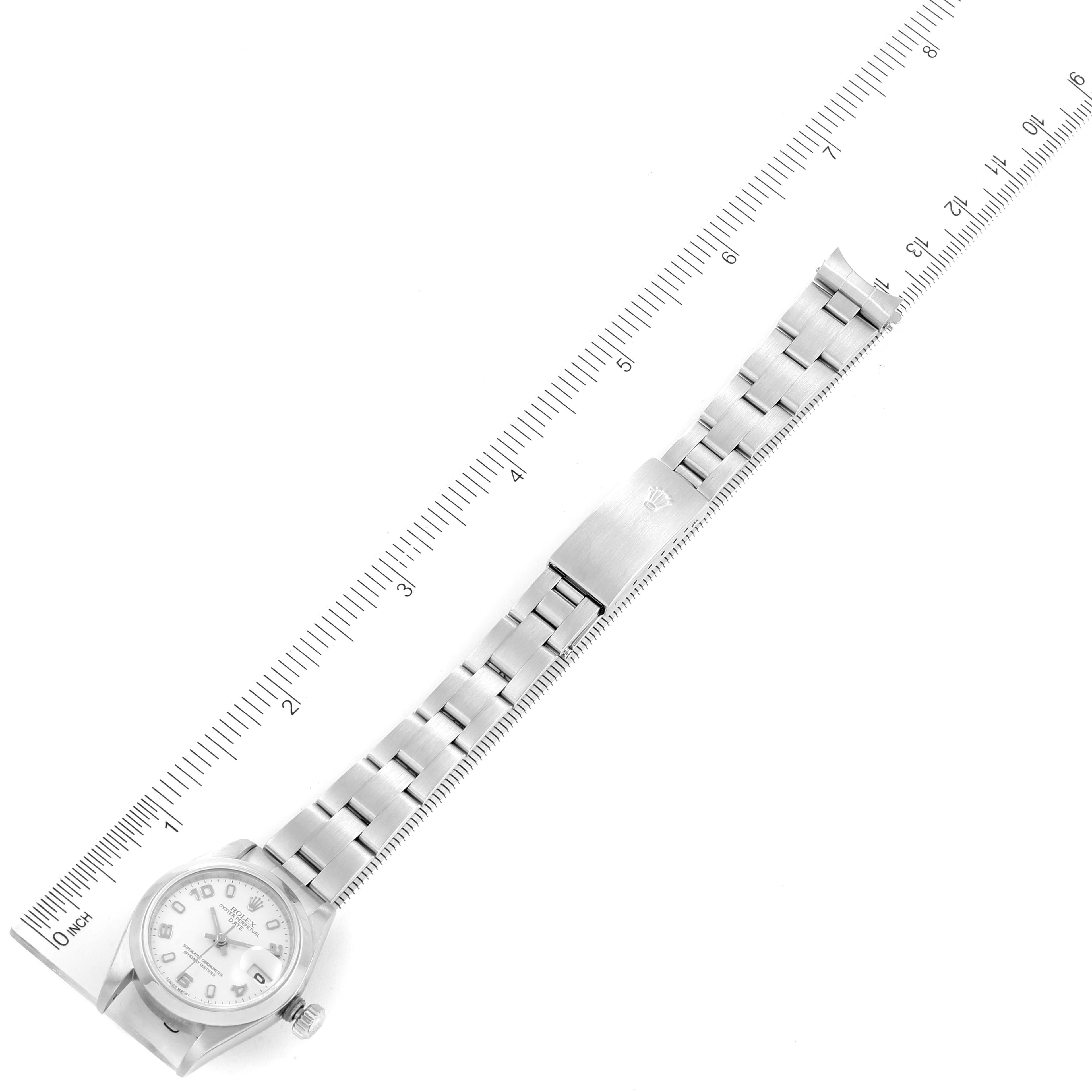 Rolex Date 26 White Dial Domed Bezel Steel Ladies Watch 79160
