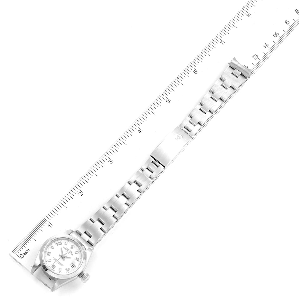 Rolex Date 26 White Dial Domed Bezel Steel Ladies Watch 79160 Box Papers