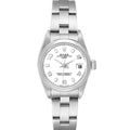 Rolex Date 26 White Dial Domed Bezel Steel Ladies Watch 79160 Papers