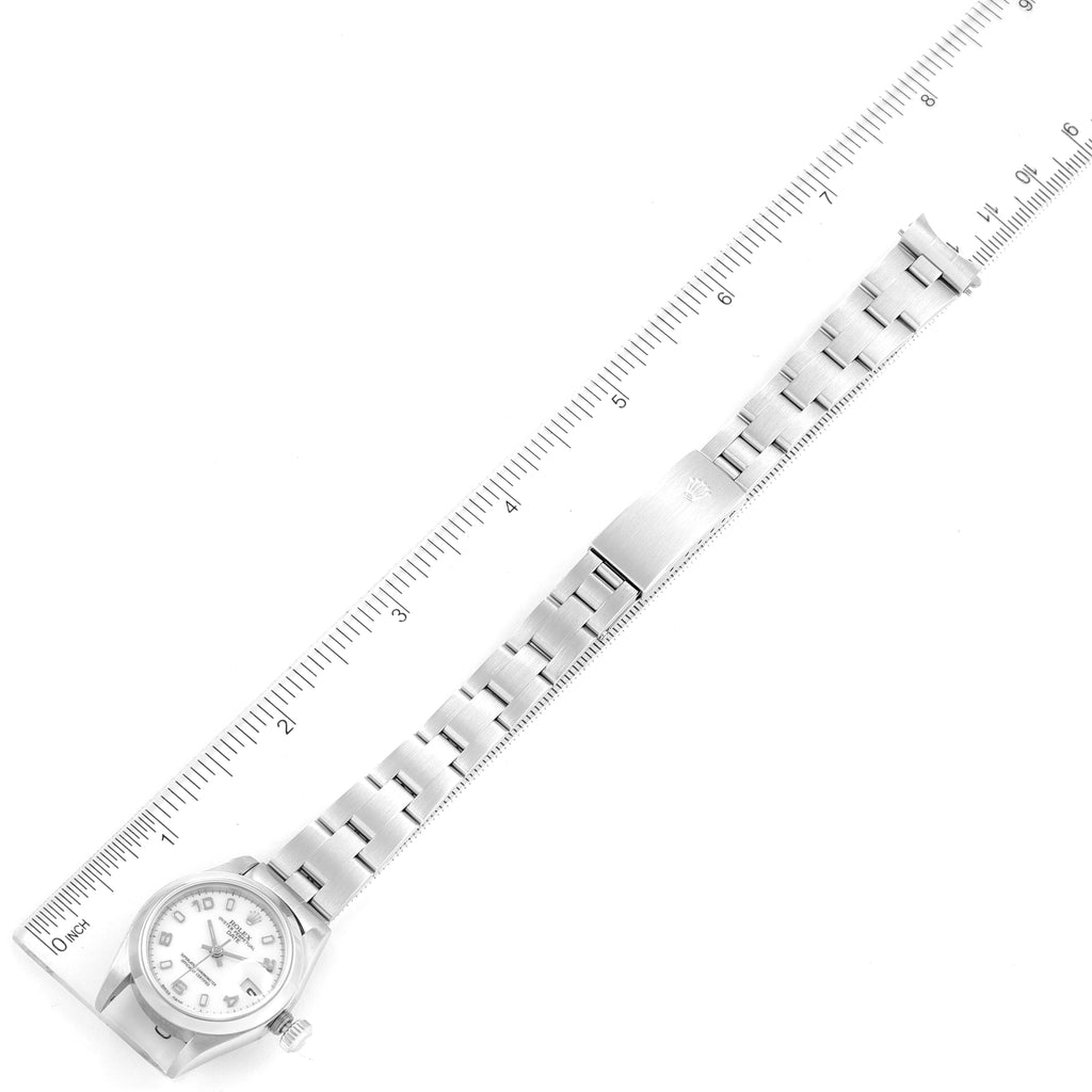 Rolex Date 26 White Dial Domed Bezel Steel Ladies Watch 79160 Papers