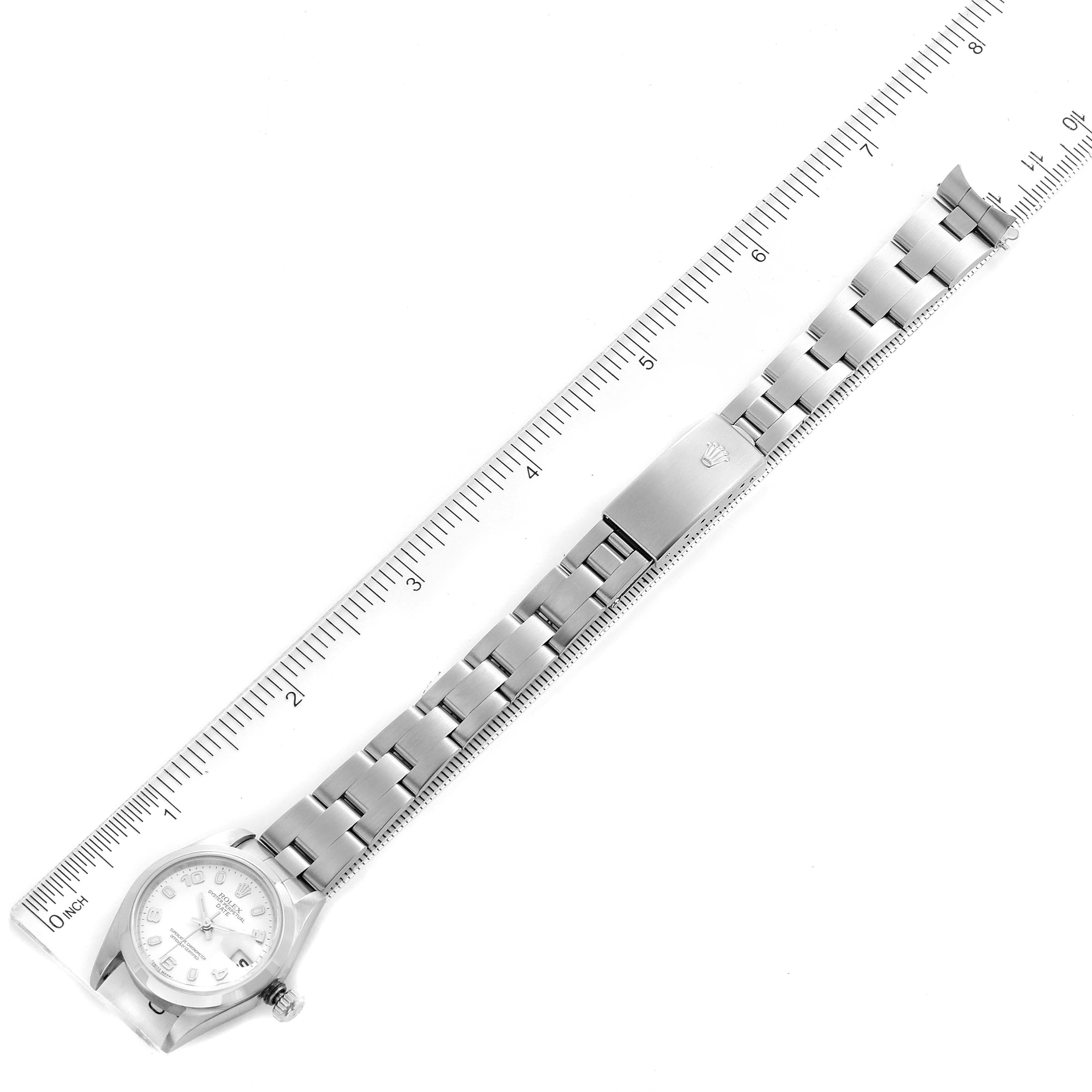 Rolex Date 26 White Dial Oyster Bracelet Steel Ladies Watch 79160 Box Papers