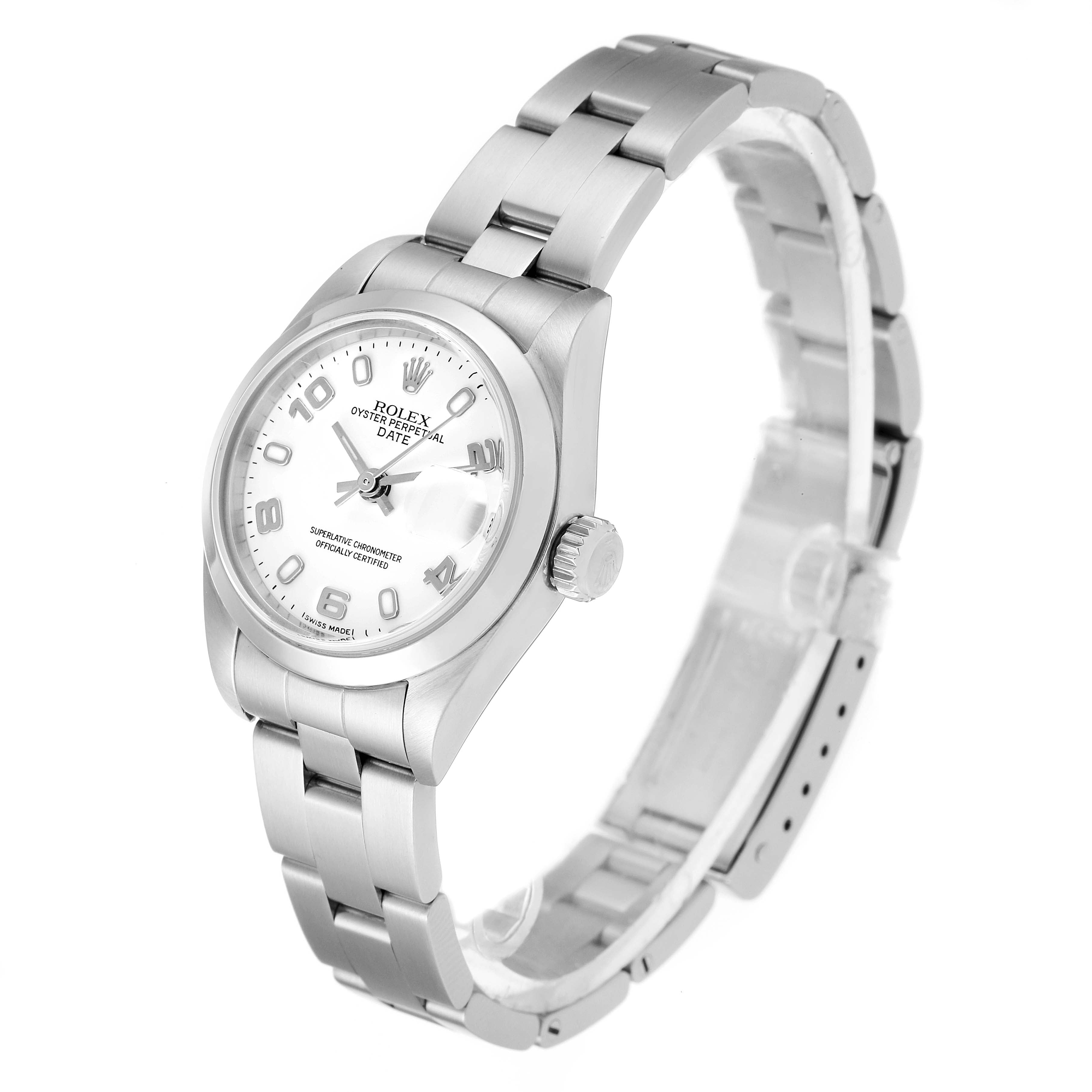 Rolex Date 26 White Dial Oyster Bracelet Steel Ladies Watch 79160 Box Papers