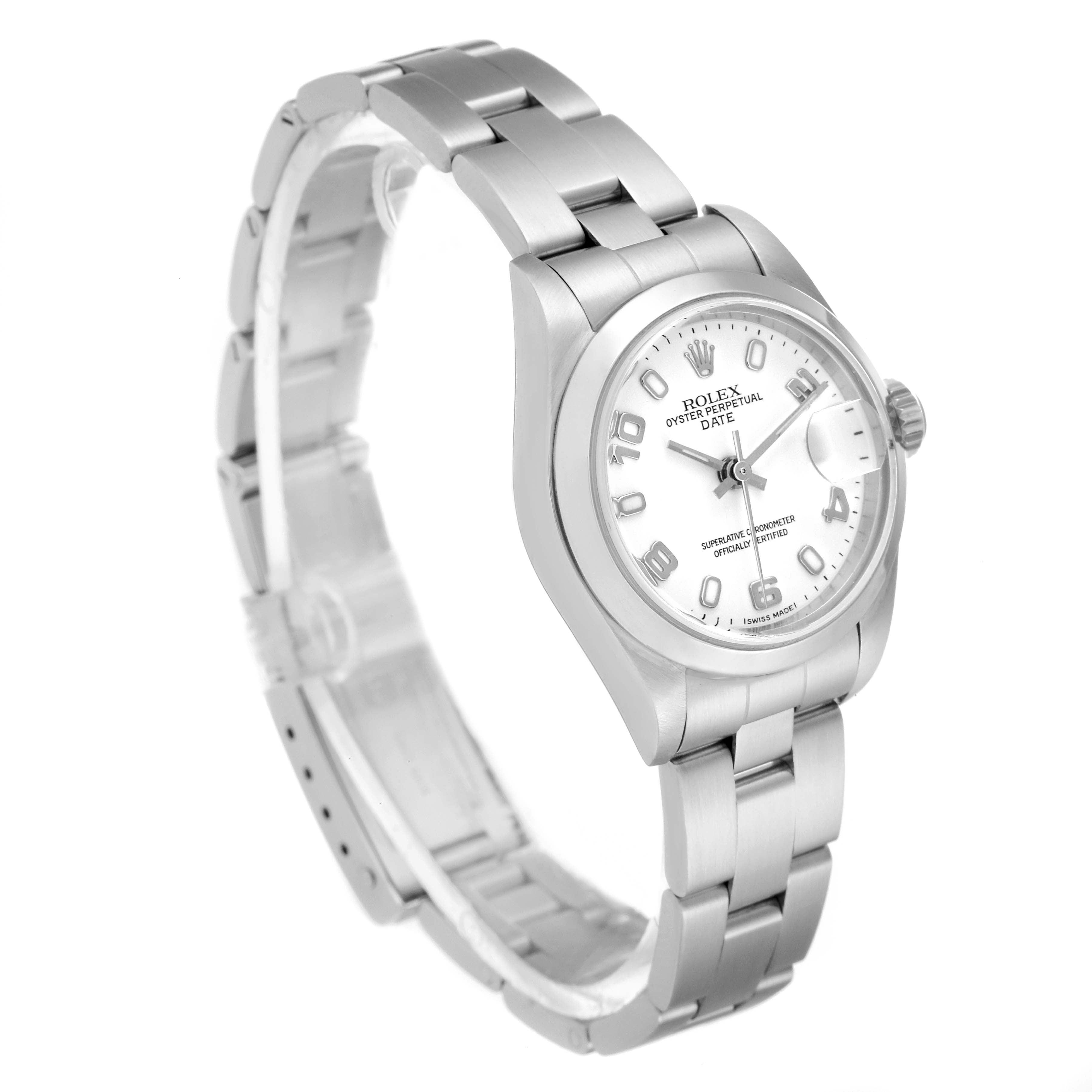 Rolex Date 26 White Dial Oyster Bracelet Steel Ladies Watch 79160 Box Papers