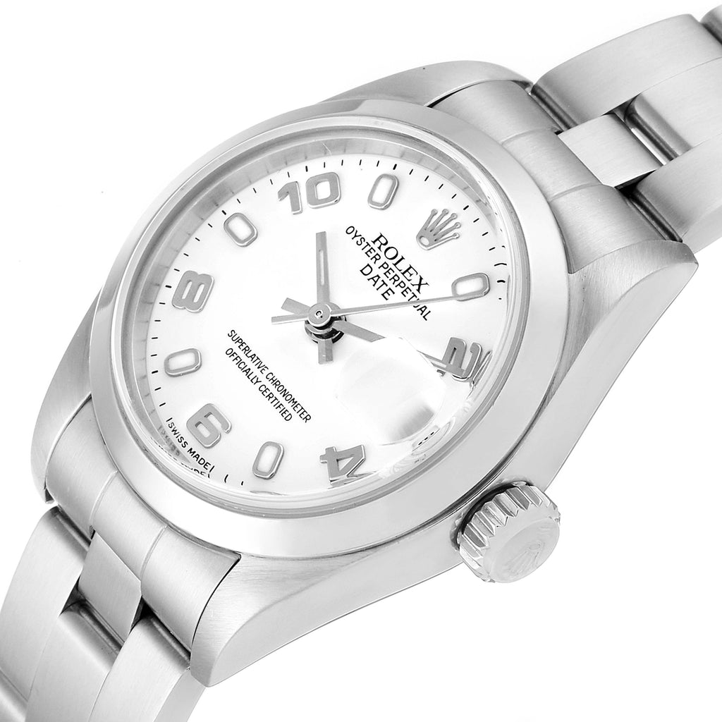 Rolex Date 26 White Dial Oyster Bracelet Steel Ladies Watch 79160 Box Papers