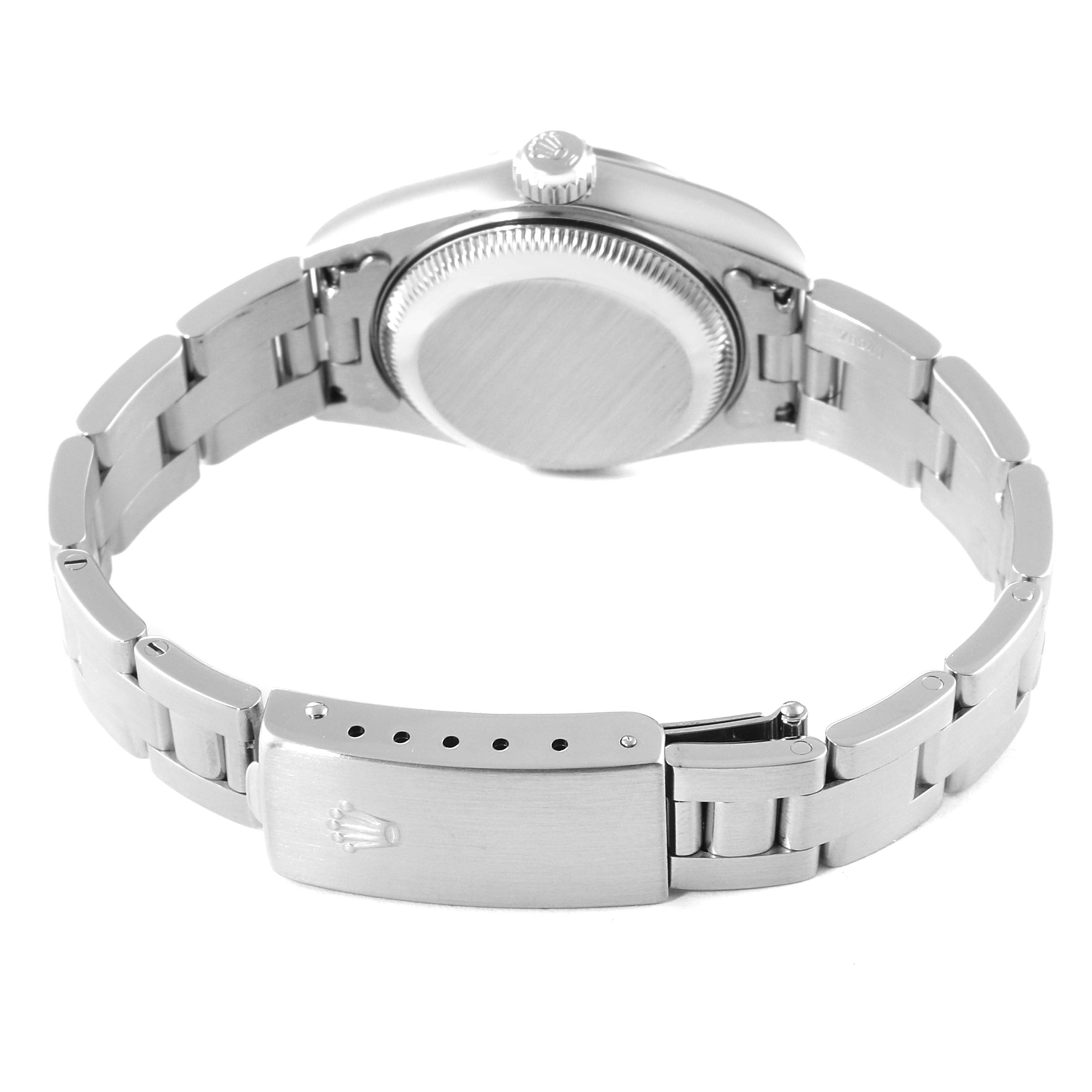 Rolex Date 26mm Stainless Steel Black Baton Dial Ladies Watch 79190