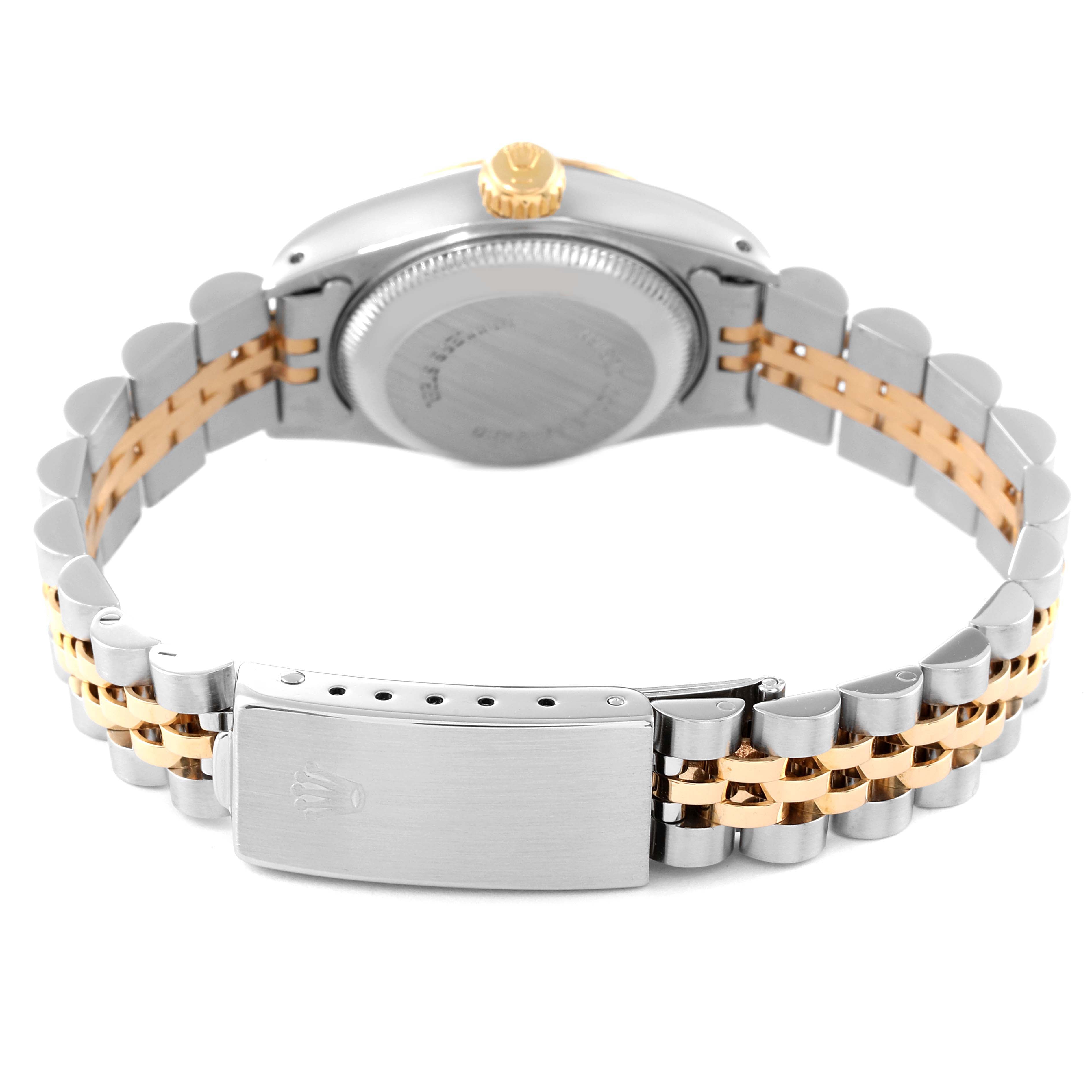 Rolex Date 26mm Steel Yellow Gold White Dial Ladies Watch 69173