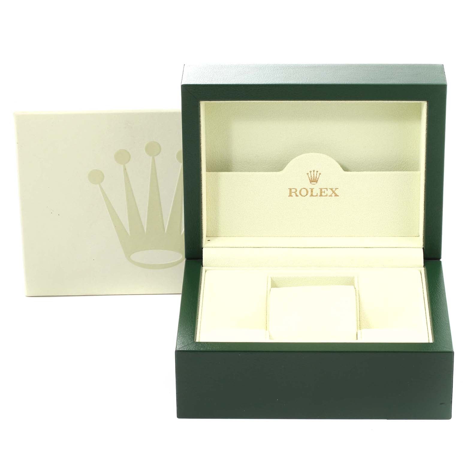 Rolex Date 34 Steel White Gold Black Dial Mens Watch 115234