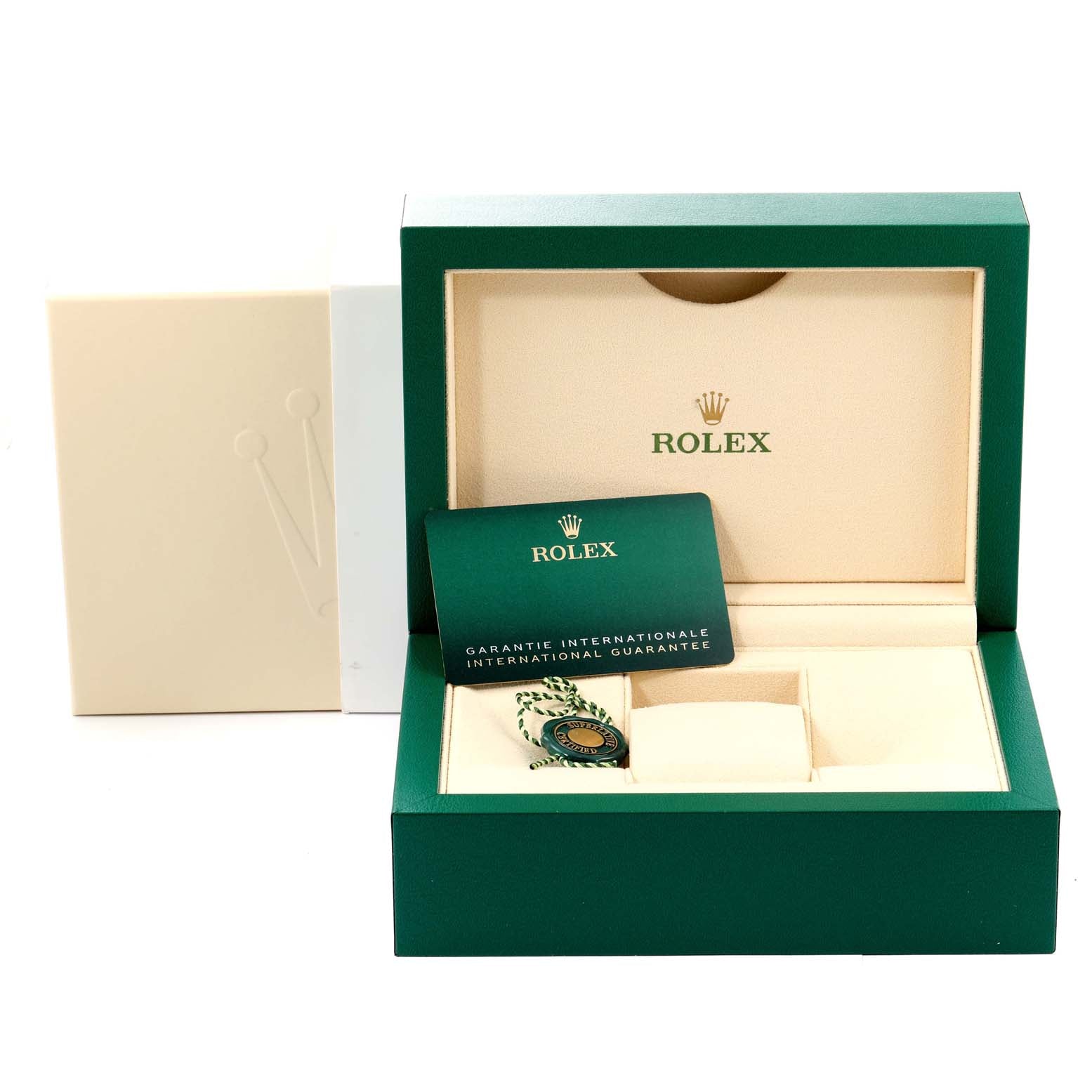 Rolex Date 34 Steel White Gold Black Diamond Dial Mens Watch 115234 Box Card