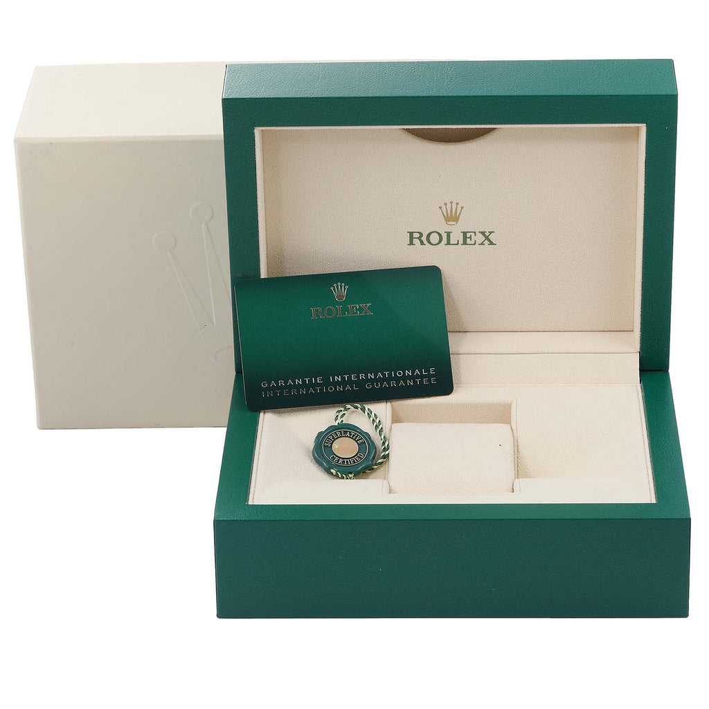 Rolex Date 34 Steel White Gold Diamond Dial Mens Watch 115234 Box Card