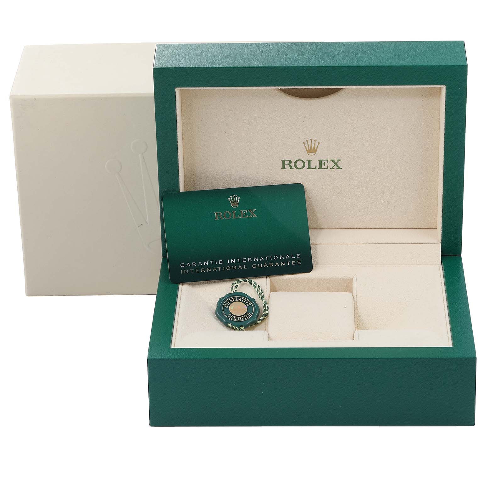 Rolex Date 34 Steel White Gold Diamond Dial Mens Watch 115234 Box Card