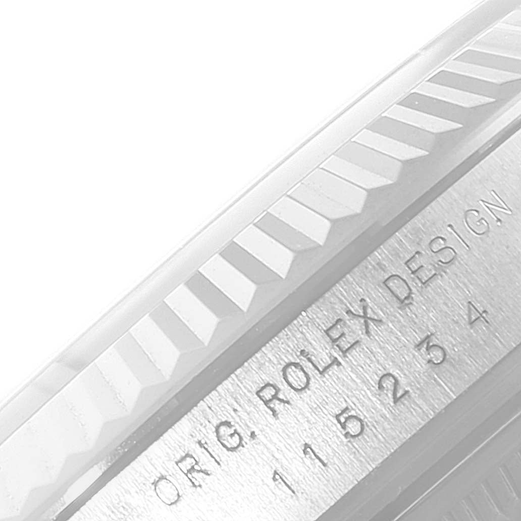 Rolex Date 34 Steel White Gold Diamond Dial Mens Watch 115234 Box Card