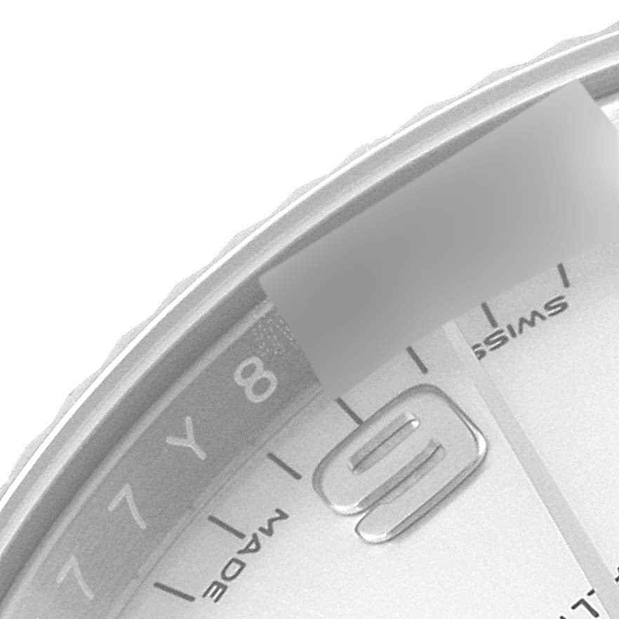 Rolex Date 34 Steel White Gold Diamond Dial Mens Watch 115234 Box Card