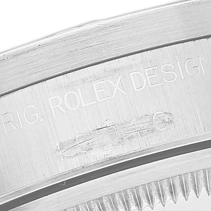 Rolex Date Black Dial Engine Turned Bezel Steel Mens Watch 15210 Papers