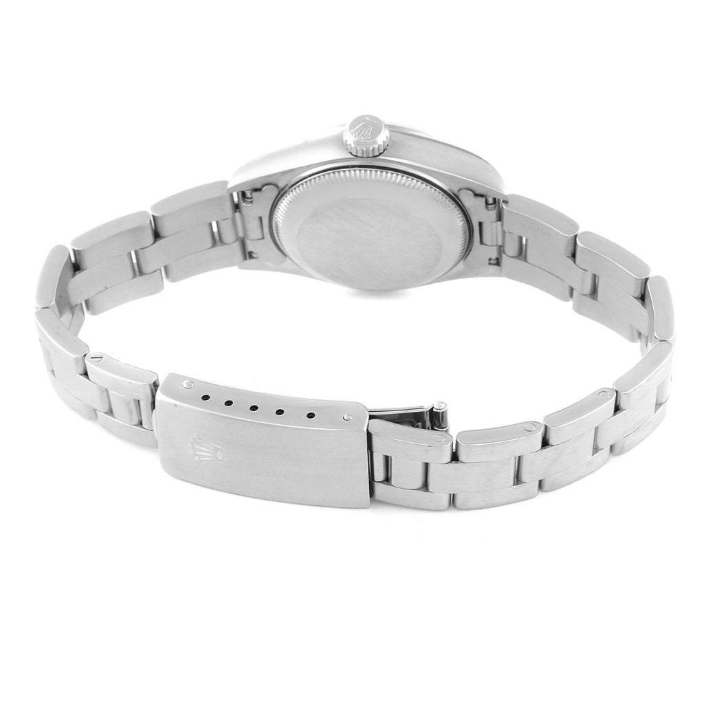 Rolex Date Black Dial Oyster Bracelet Steel Ladies Watch 69160 Papers