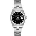 Rolex Date Black Dial Oyster Bracelet Steel Ladies Watch 79240 Box Papers