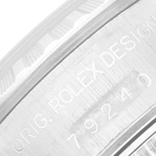 Rolex Date Black Dial Oyster Bracelet Steel Ladies Watch 79240 Box Papers