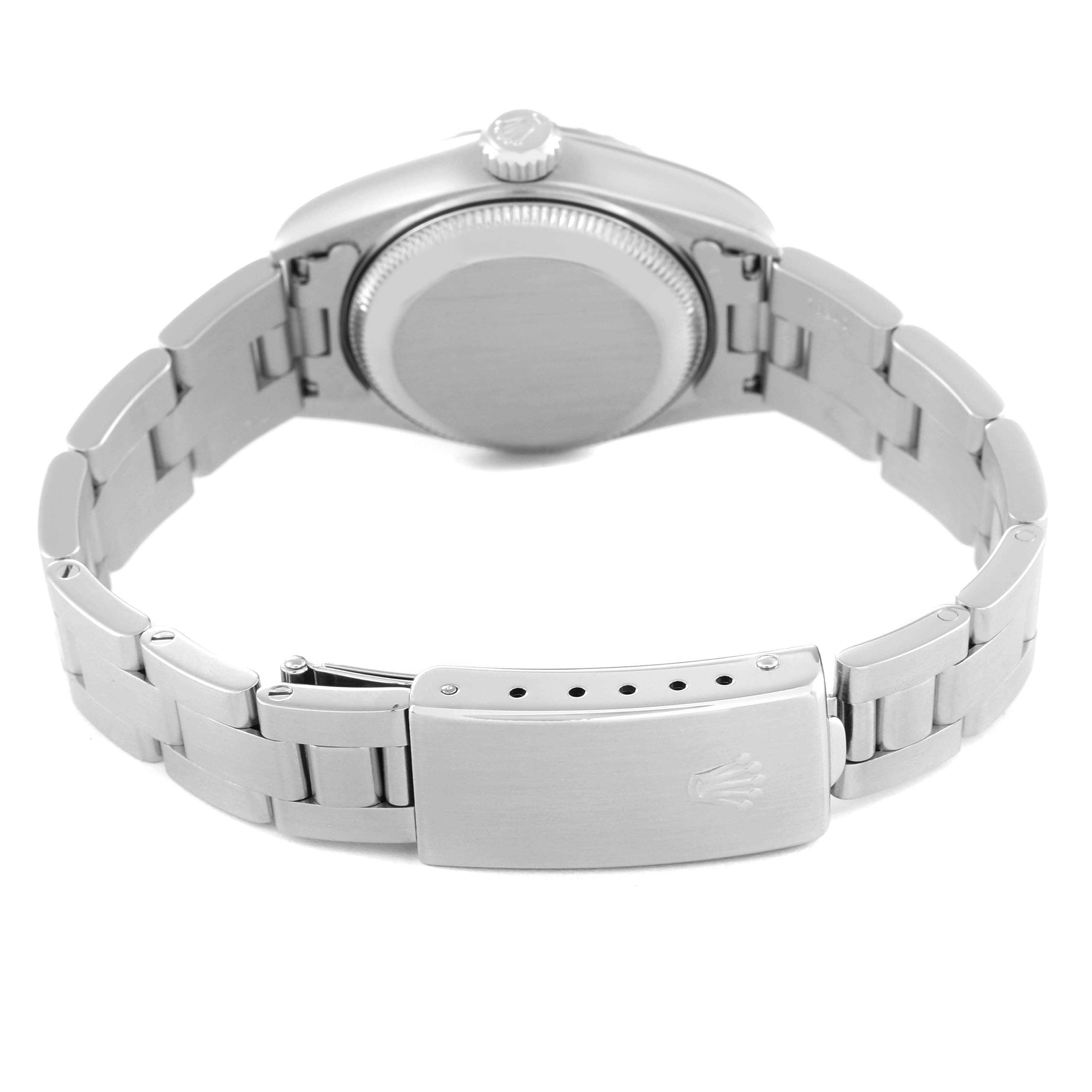Rolex Date Black Dial Oyster Bracelet Steel Ladies Watch 79240 Box Papers