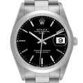 Rolex Date Black Dial Oyster Bracelet Steel Mens Watch 15200 Box Service Card
