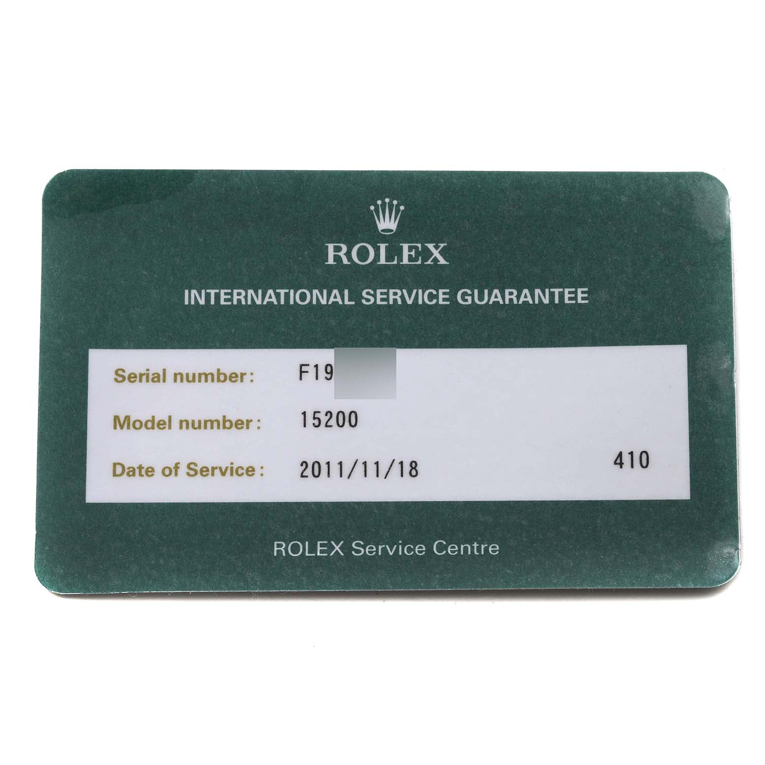 Rolex Date Black Dial Oyster Bracelet Steel Mens Watch 15200 Box Service Card