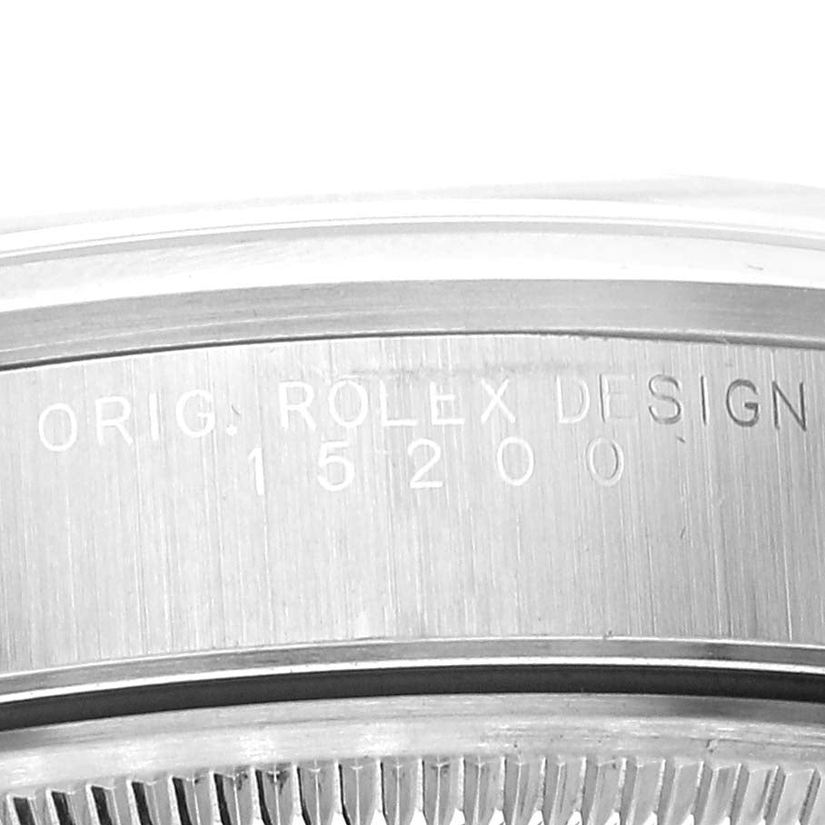 Rolex Date Black Dial Oyster Bracelet Steel Mens Watch 15200 Papers