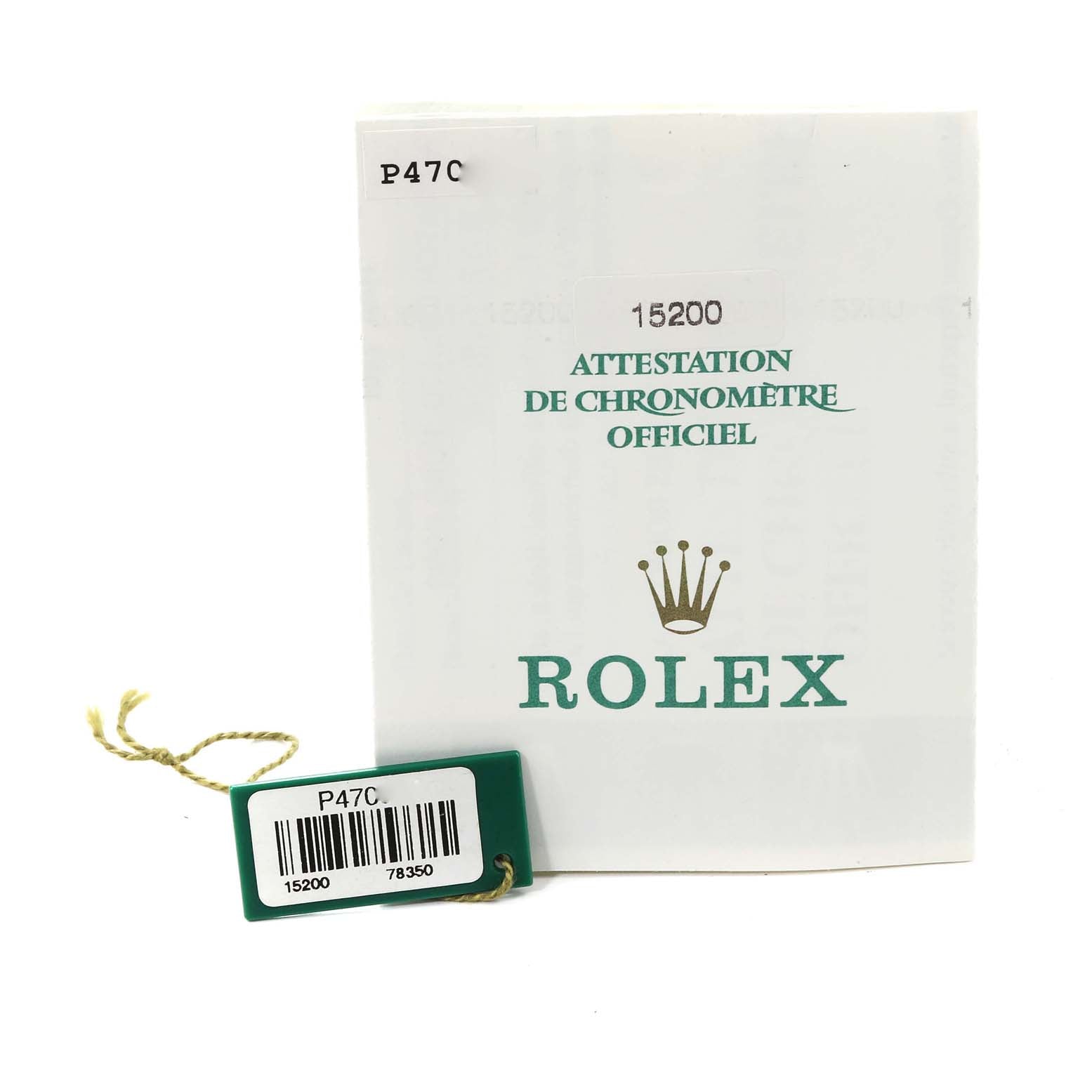 Rolex Date Black Dial Oyster Bracelet Steel Mens Watch 15200 Papers