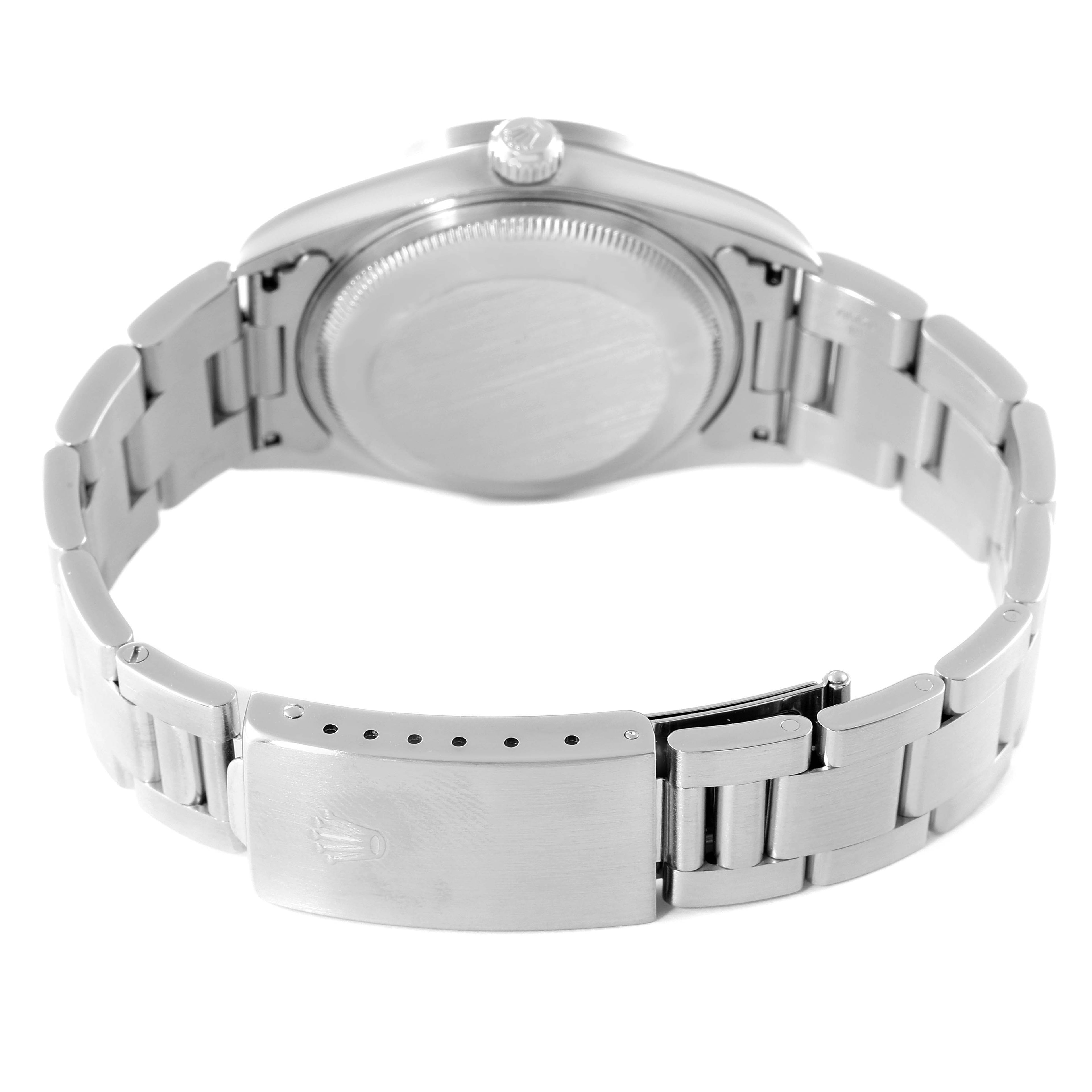 Rolex Date Black Dial Oyster Bracelet Steel Mens Watch 15210