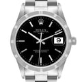 Rolex Date Black Dial Oyster Bracelet Steel Mens Watch 15210