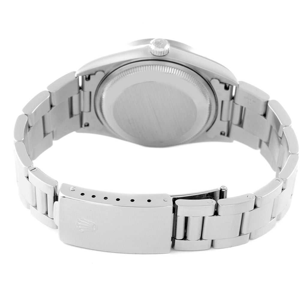 Rolex Date Black Dial Oyster Bracelet Steel Mens Watch 15210 Box Papers