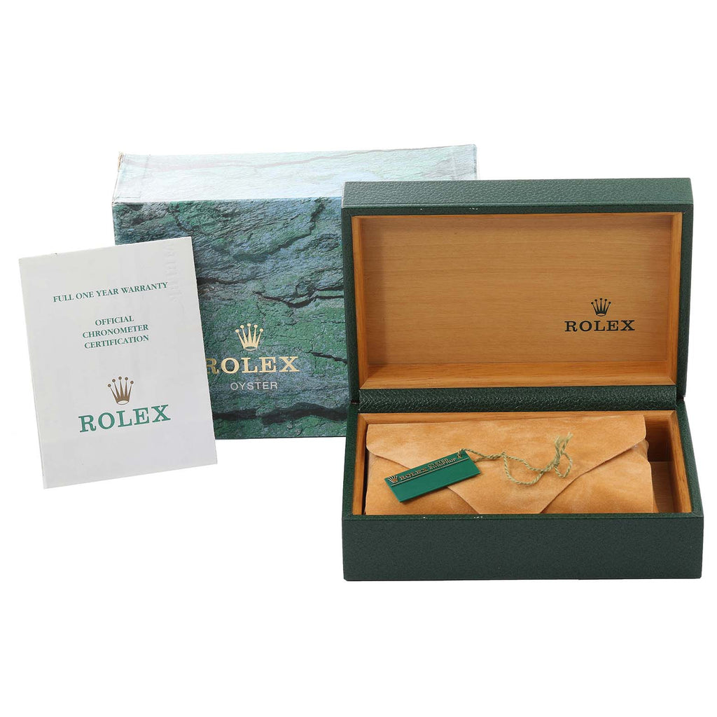 Rolex Date Black Dial Oyster Bracelet Steel Mens Watch 15210 Box Papers