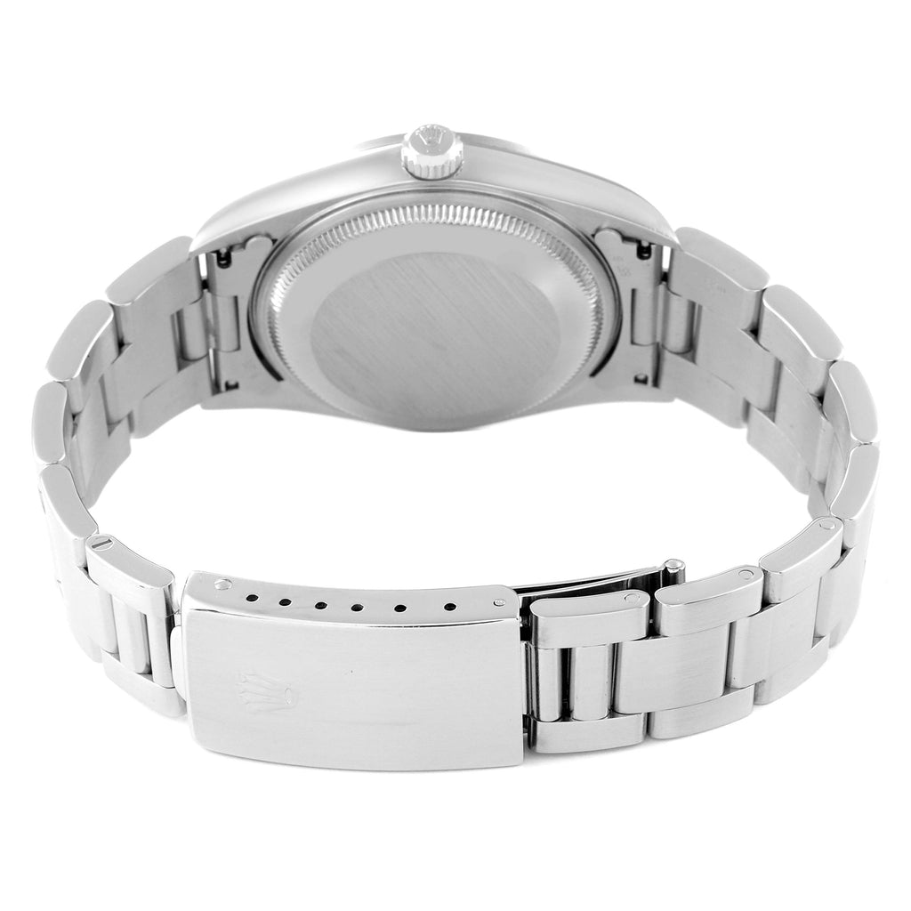 Rolex Date Black Frosted Dial Oyster Bracelet Steel Mens Watch 15200 Box Papers