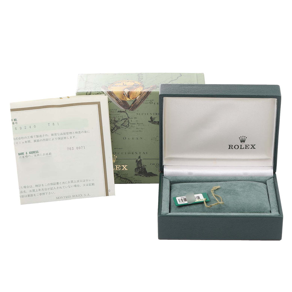 Rolex Date Blue Dial Jubilee Bracelet Steel Ladies Watch 69240 Box Papers
