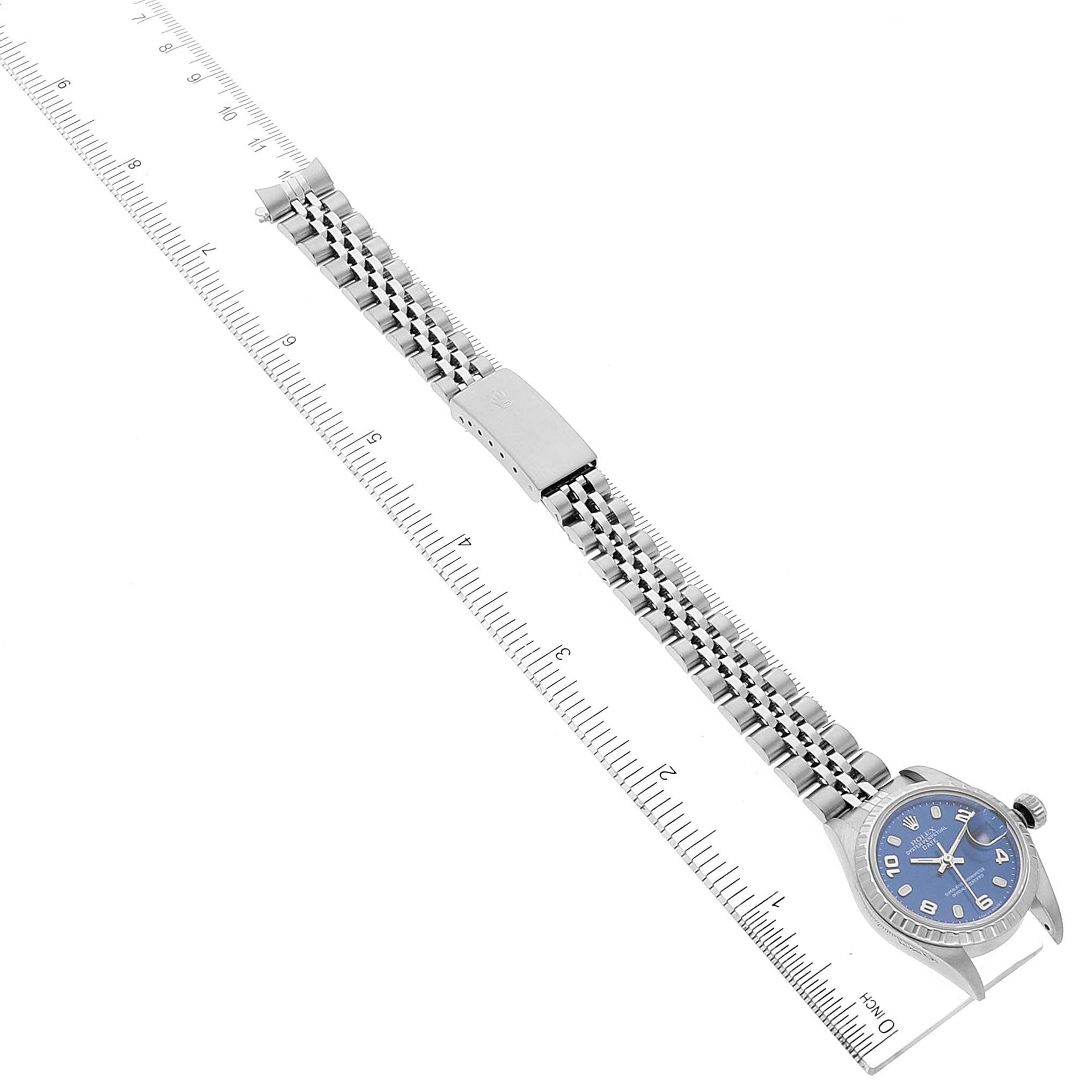 Rolex Date Blue Dial Jubilee Bracelet Steel Ladies Watch 79240