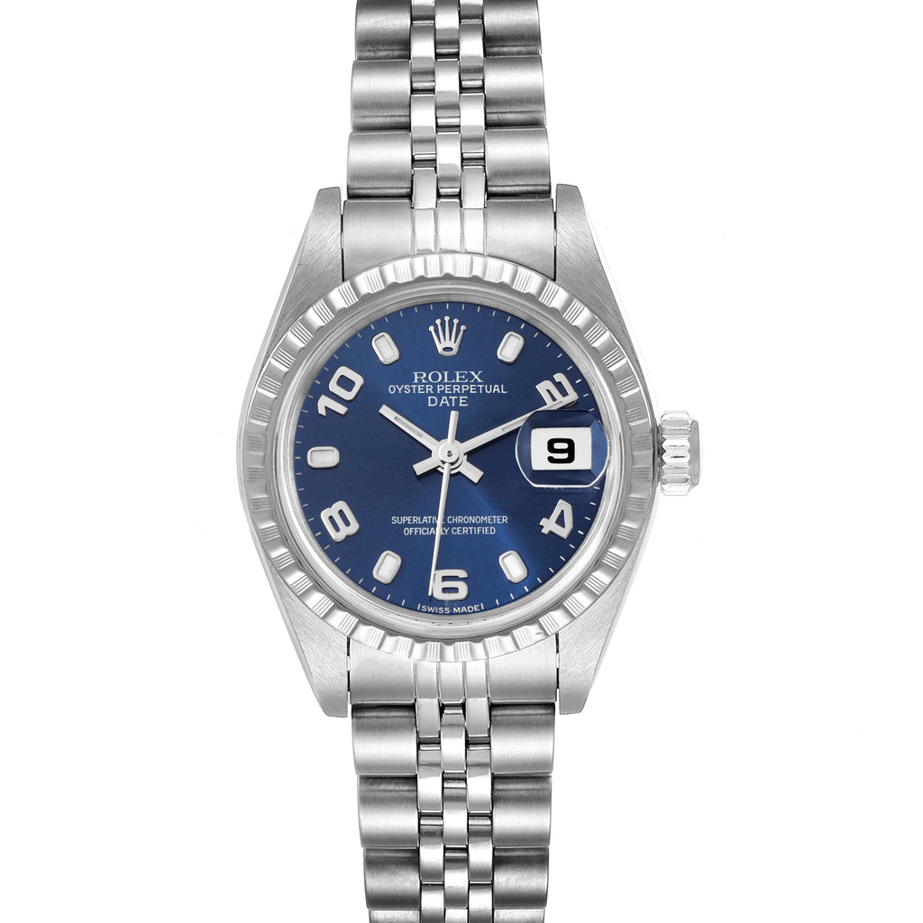 Rolex Date Blue Dial Jubilee Bracelet Steel Ladies Watch 79240