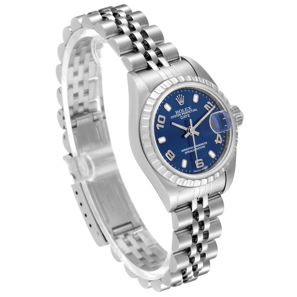 Rolex Date Blue Dial Jubilee Bracelet Steel Ladies Watch 79240