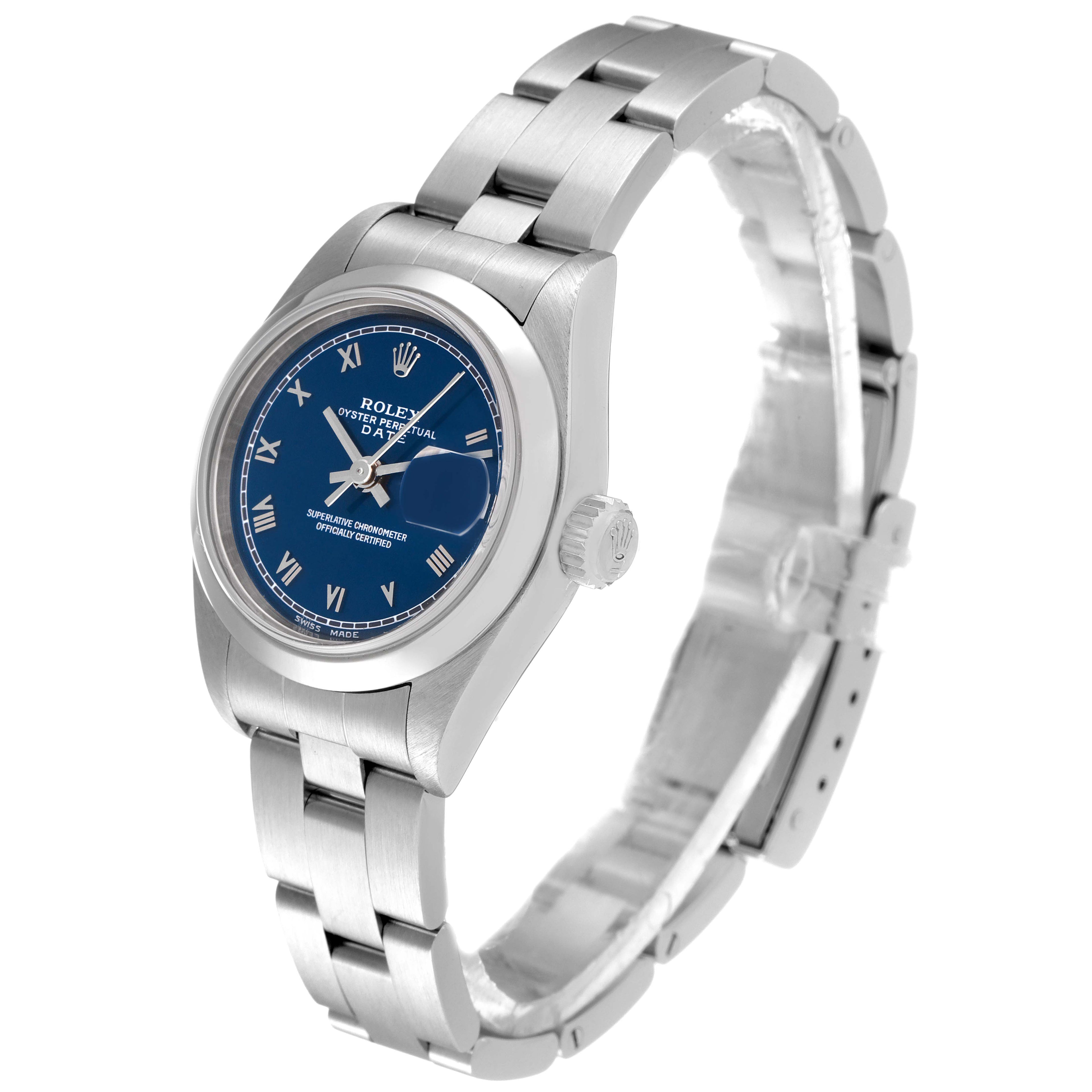 Rolex Date Blue Dial Oyster Bracelet Steel Ladies Watch 79160
