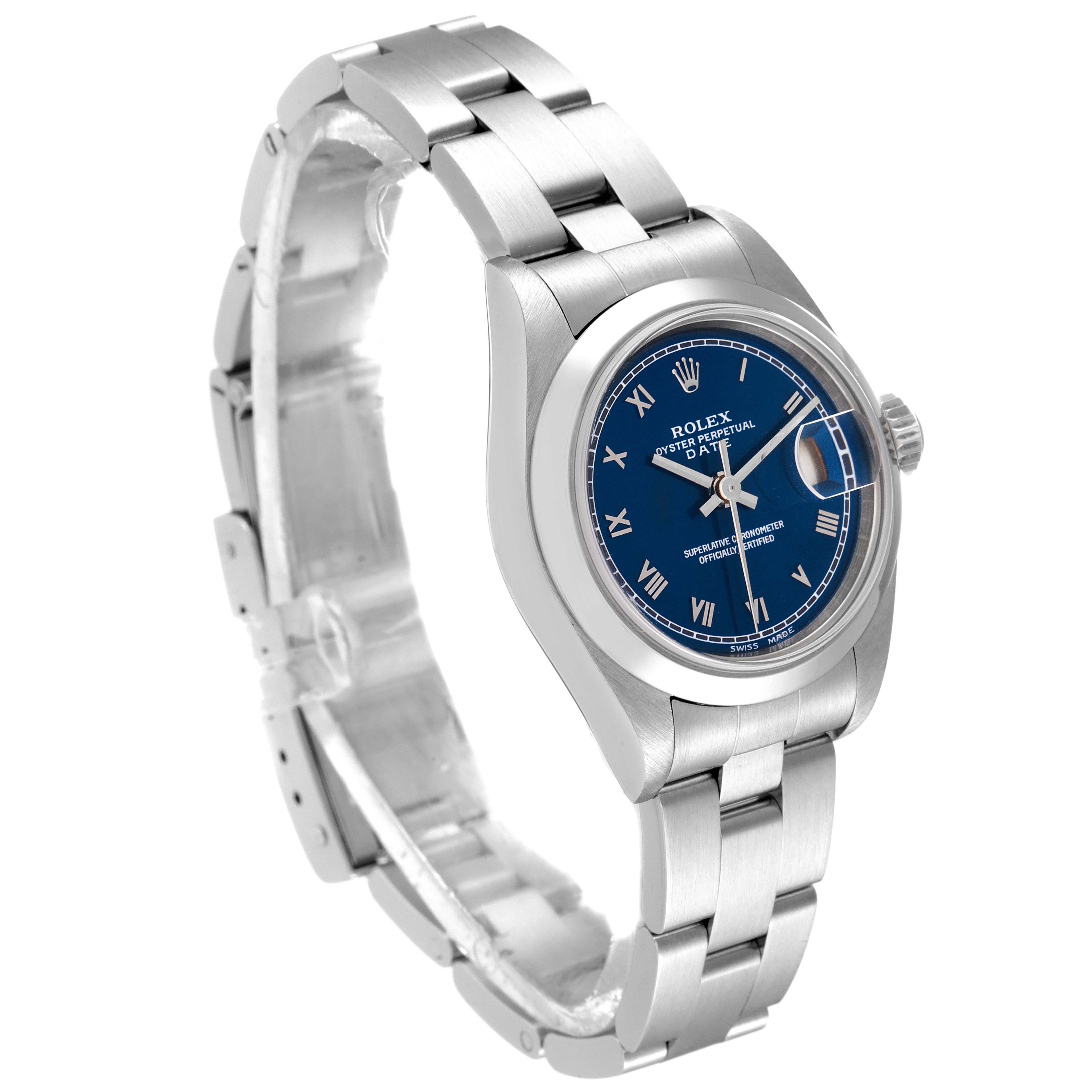 Rolex Date Blue Dial Oyster Bracelet Steel Ladies Watch 79160
