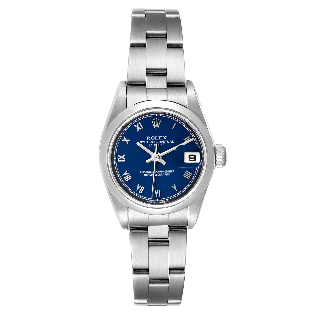 Rolex Date Blue Dial Oyster Bracelet Steel Ladies Watch 79160