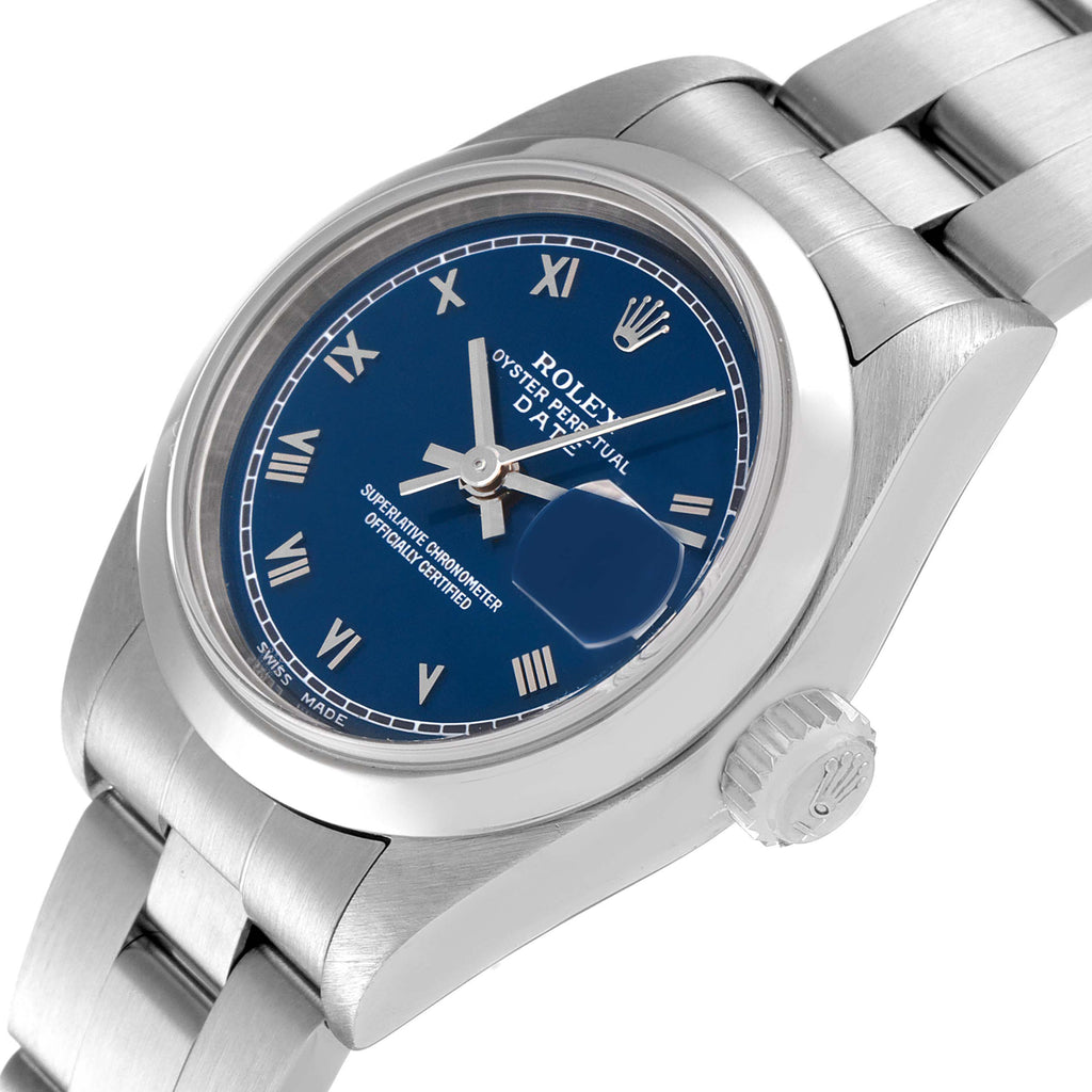 Rolex Date Blue Dial Oyster Bracelet Steel Ladies Watch 79160