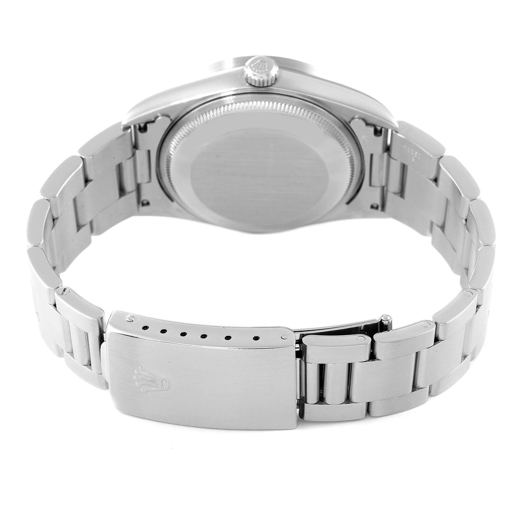 Rolex Date Blue Dial Oyster Bracelet Steel Mens Watch 15210 Box Papers