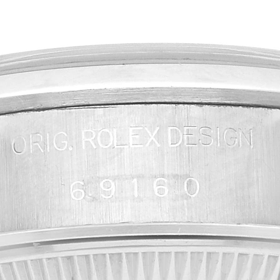 Rolex Date Blue Dial Smooth Bezel Oyster Bracelet Steel Ladies Watch 69160