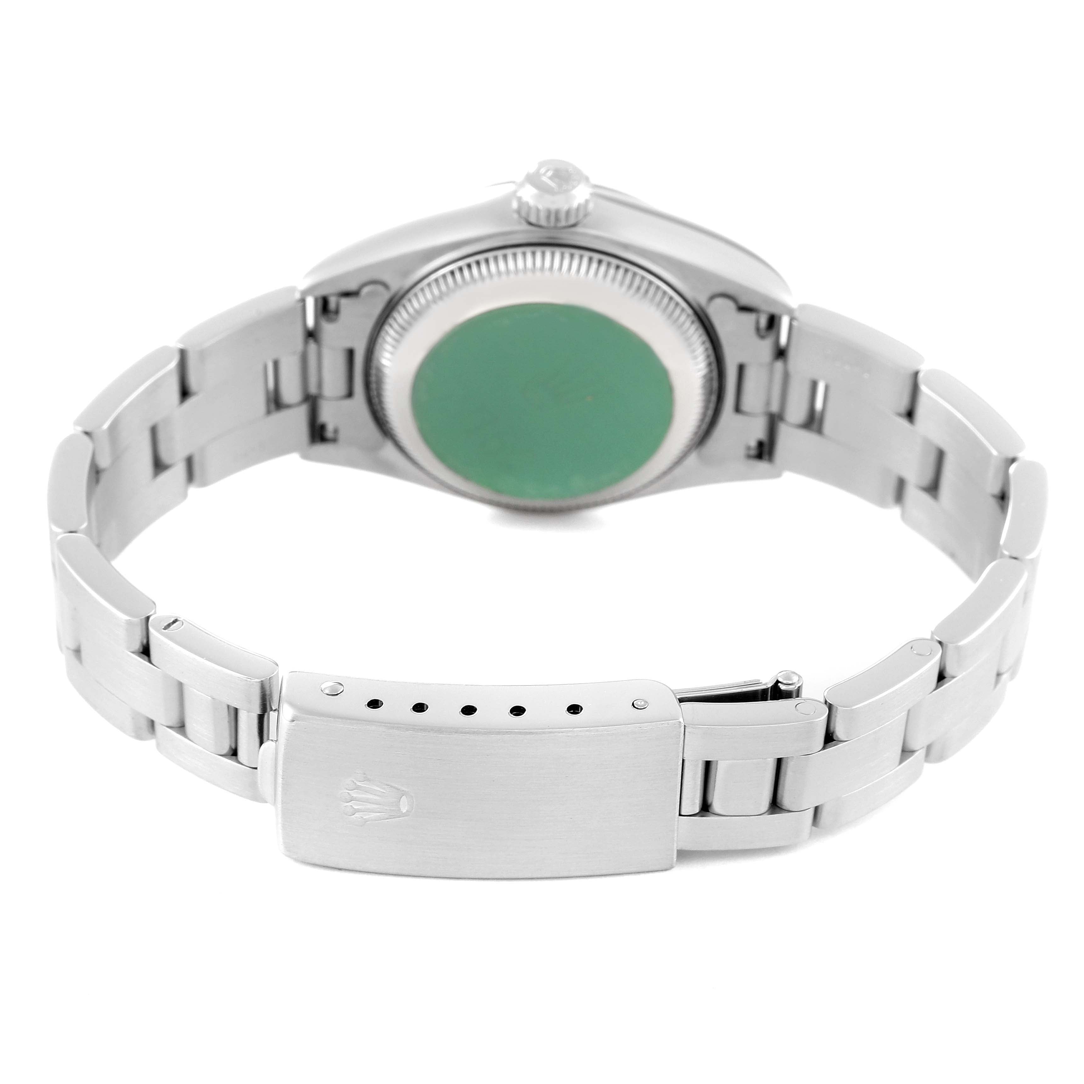 Rolex Date Blue Dial Smooth Bezel Oyster Bracelet Steel Ladies Watch 69160